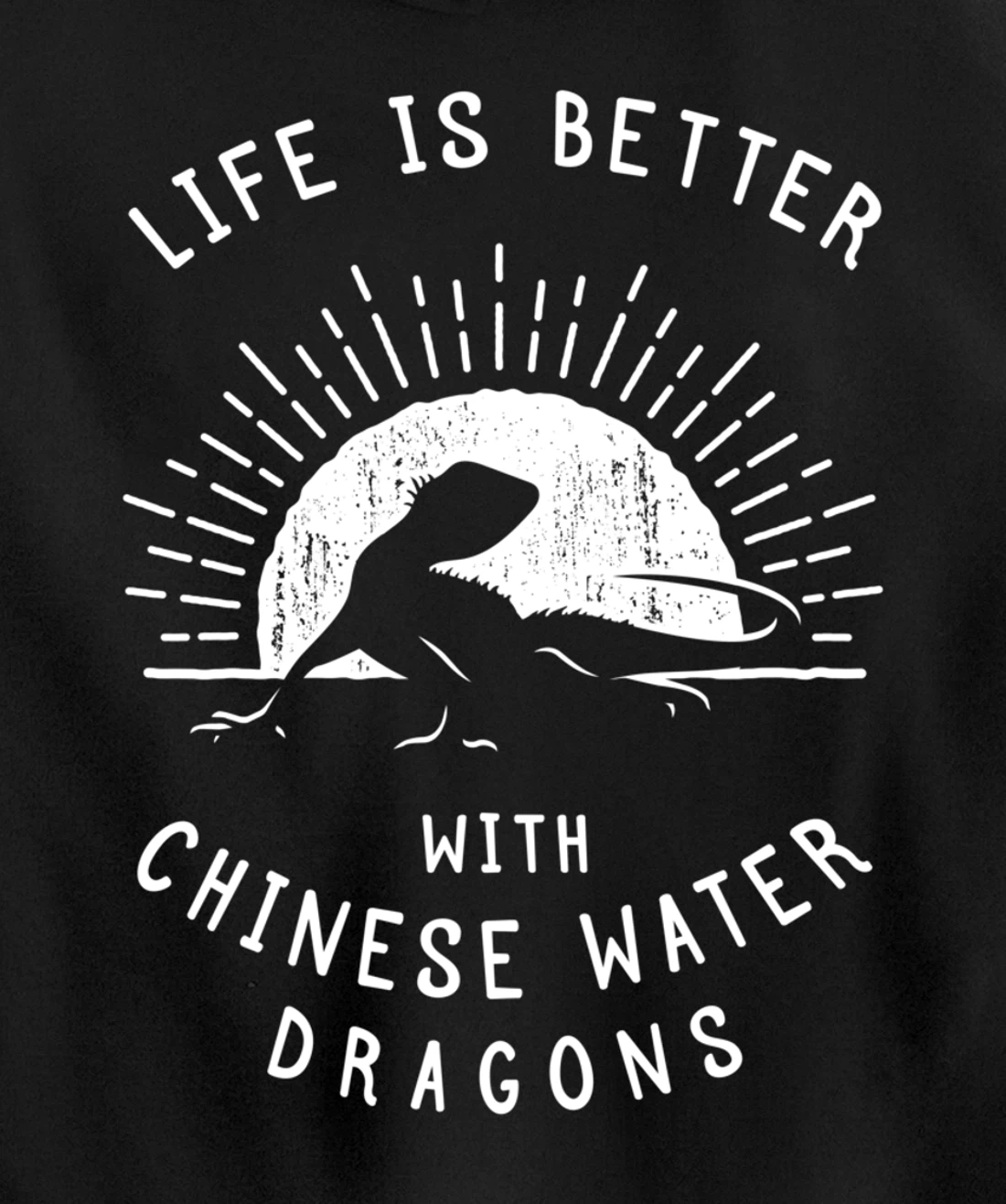Chinese Water Dragon - Cute Exotic Reptile Pullover Hoodie