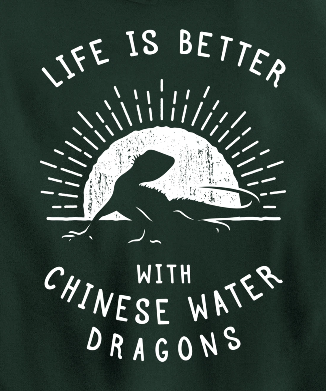Chinese Water Dragon - Cute Exotic Reptile Pullover Hoodie