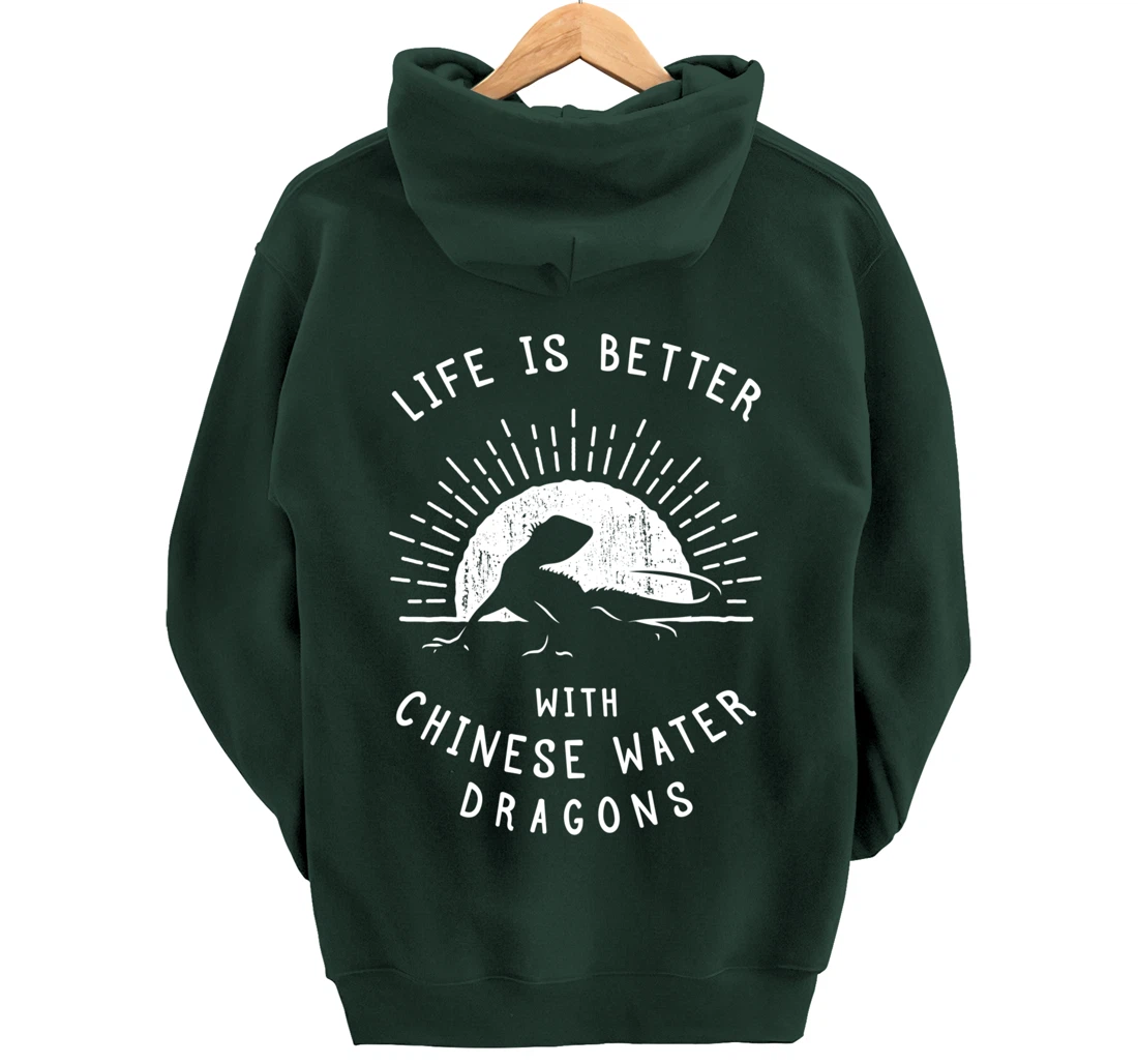 Chinese Water Dragon - Cute Exotic Reptile Pullover Hoodie