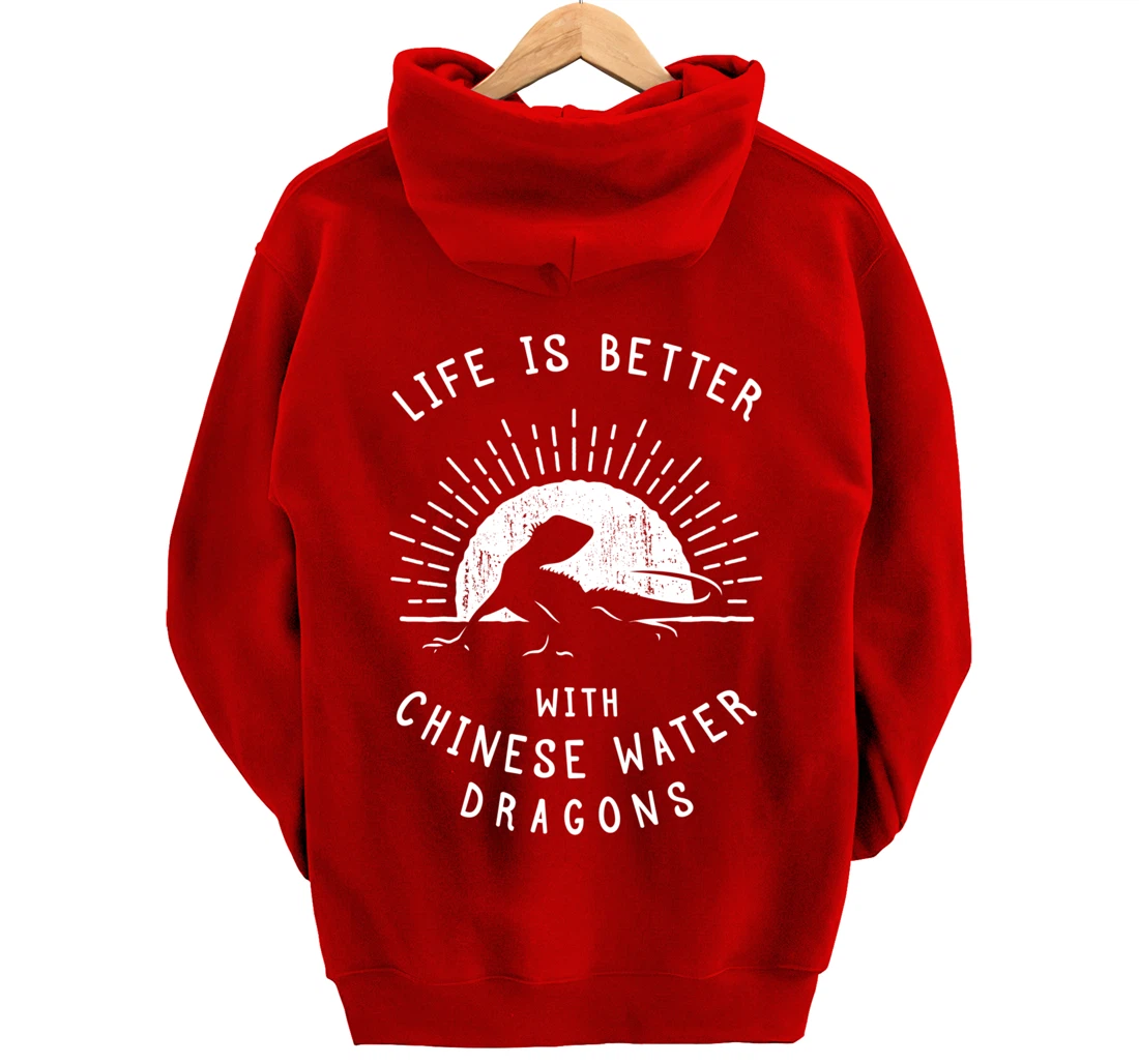 Chinese Water Dragon - Cute Exotic Reptile Pullover Hoodie