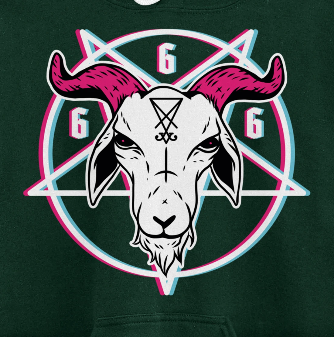 Sigil Of Lucifer Devil Goat Baphomet 666 Satan Pentagram Pullover Hoodie