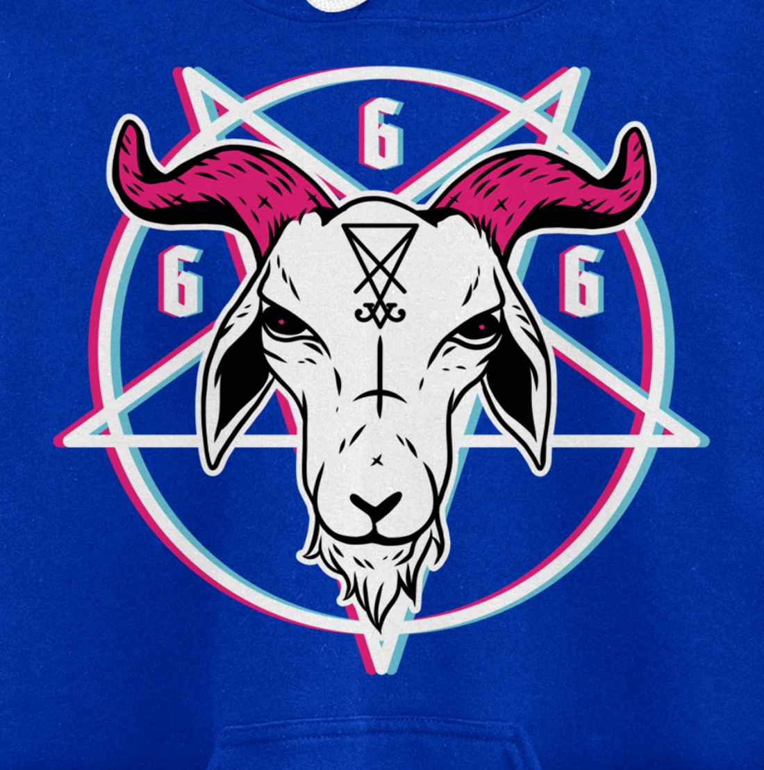 Sigil Of Lucifer Devil Goat Baphomet 666 Satan Pentagram Pullover Hoodie