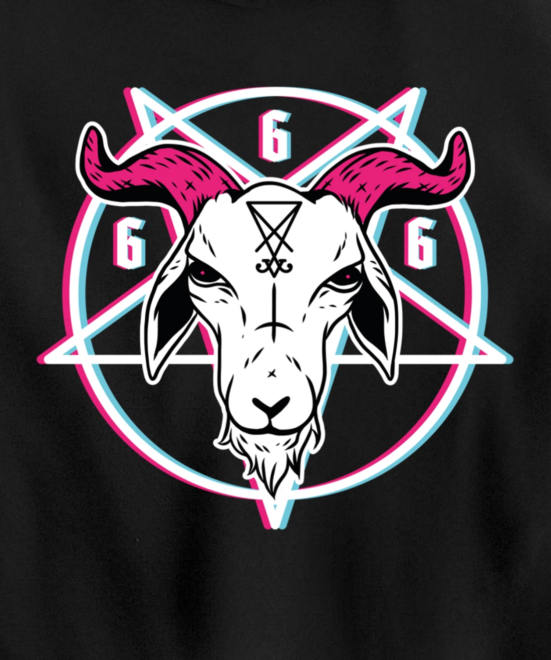 Sigil Of Lucifer Devil Goat Baphomet 666 Satan Pentagram Pullover Hoodie