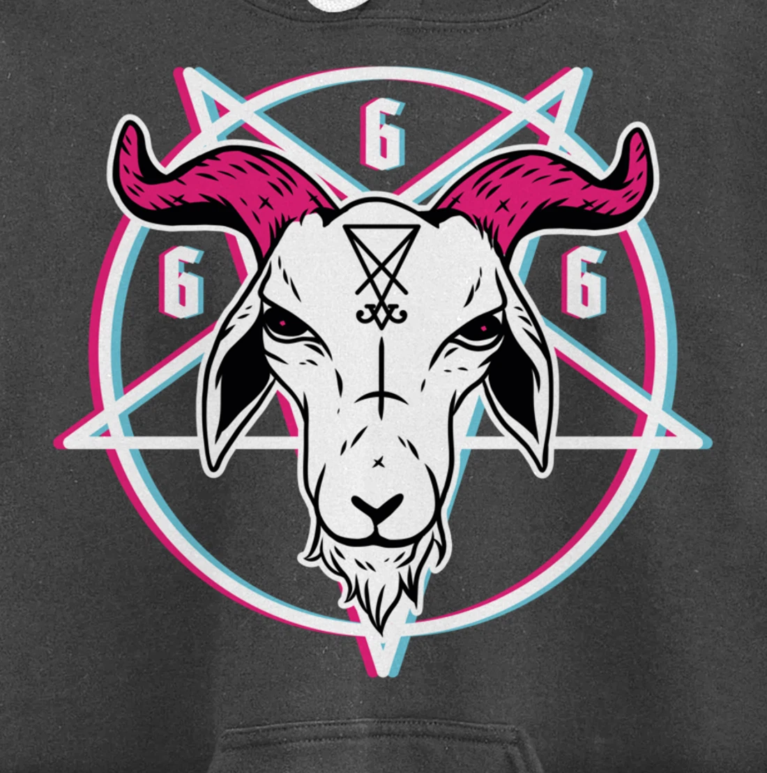 Sigil Of Lucifer Devil Goat Baphomet 666 Satan Pentagram Pullover Hoodie