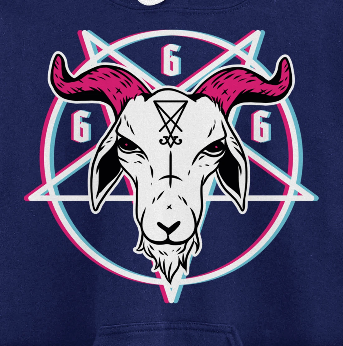 Sigil Of Lucifer Devil Goat Baphomet 666 Satan Pentagram Pullover Hoodie