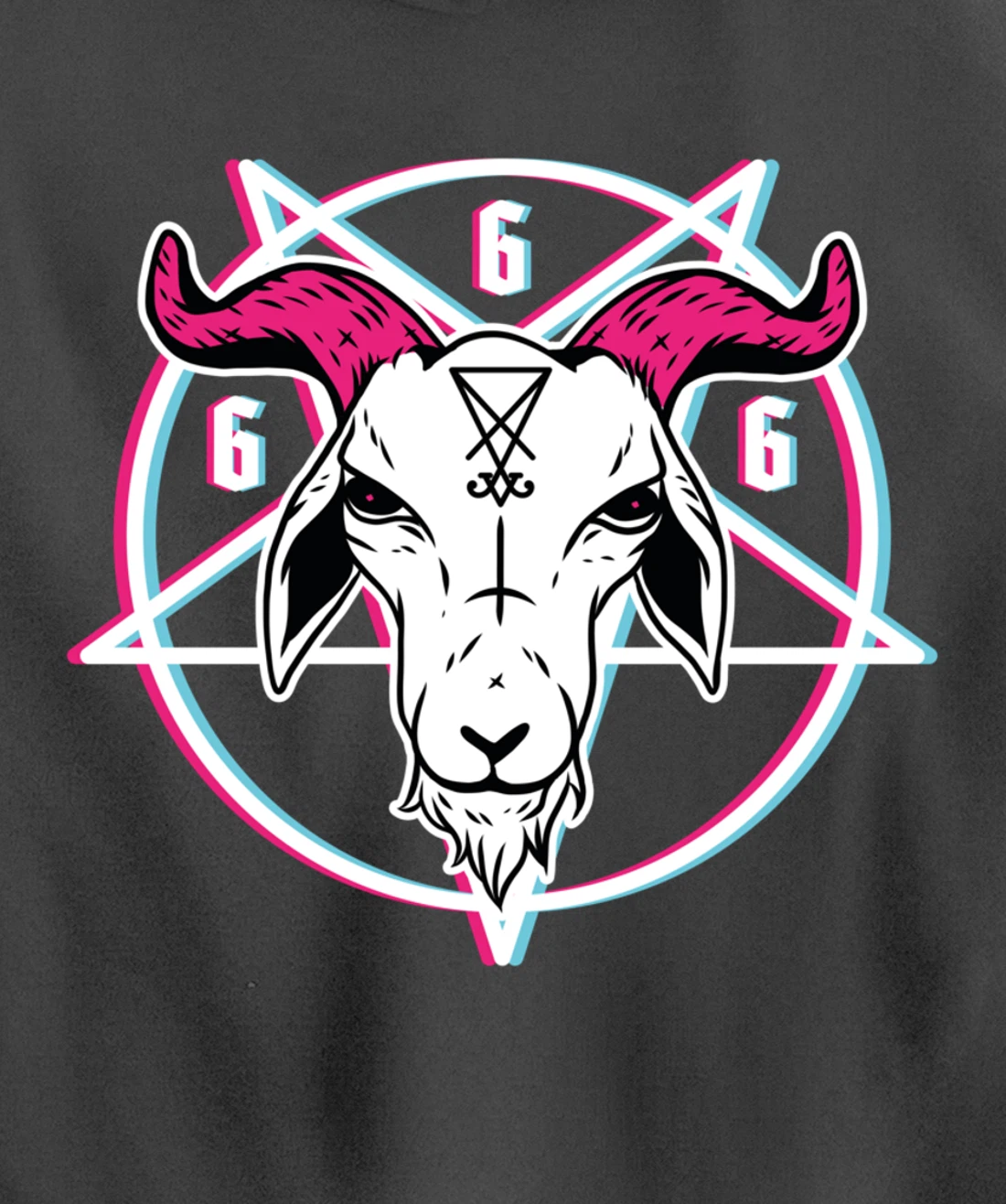 Sigil Of Lucifer Devil Goat Baphomet 666 Satan Pentagram Pullover Hoodie