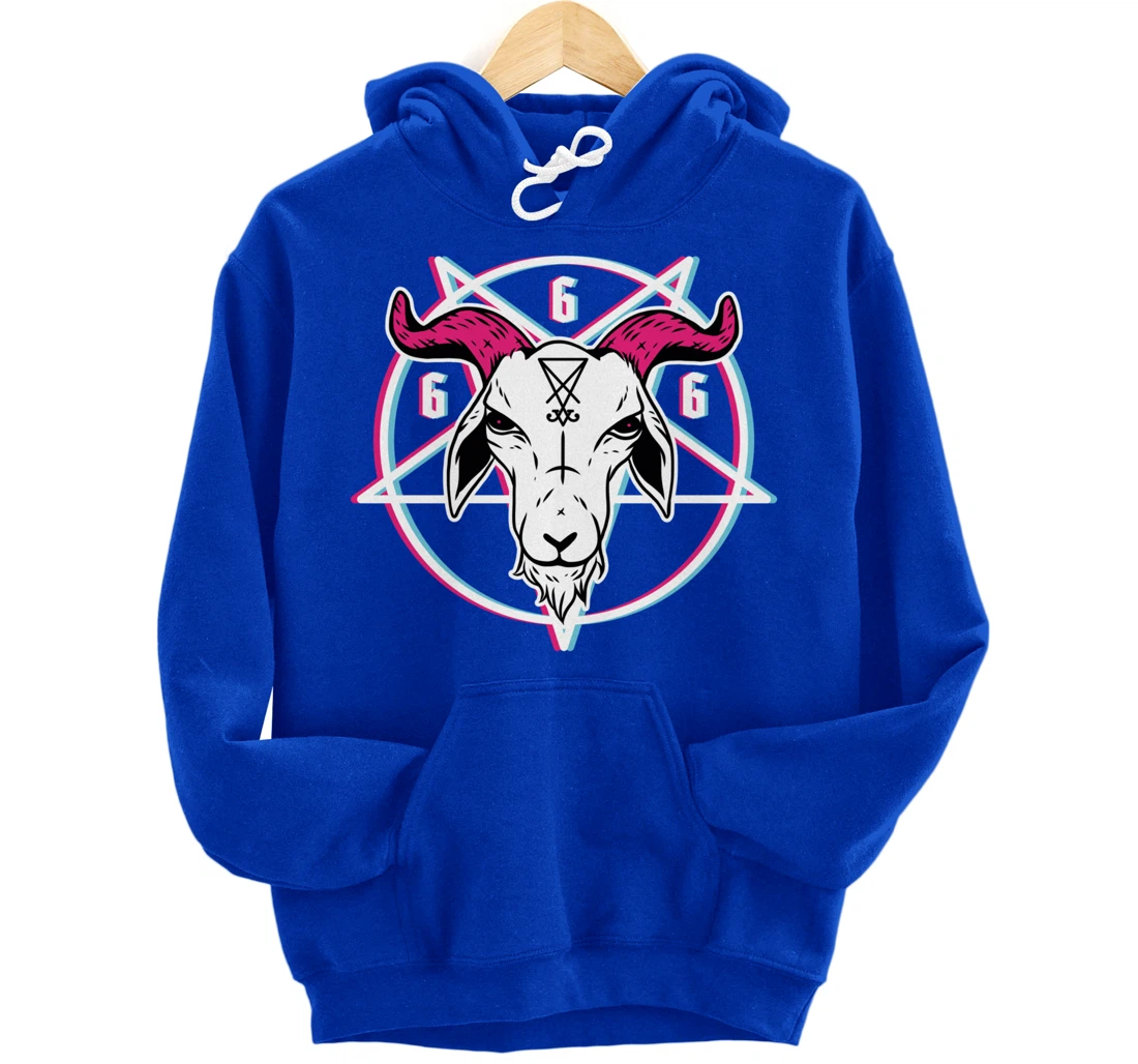 Sigil Of Lucifer Devil Goat Baphomet 666 Satan Pentagram Pullover Hoodie
