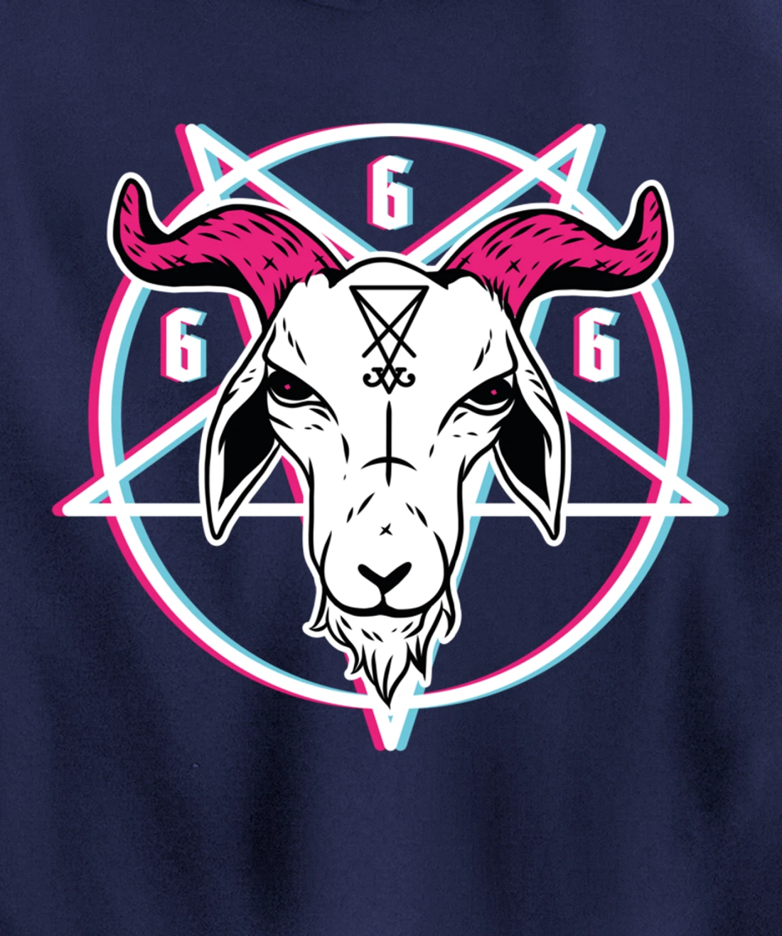 Sigil Of Lucifer Devil Goat Baphomet 666 Satan Pentagram Pullover Hoodie