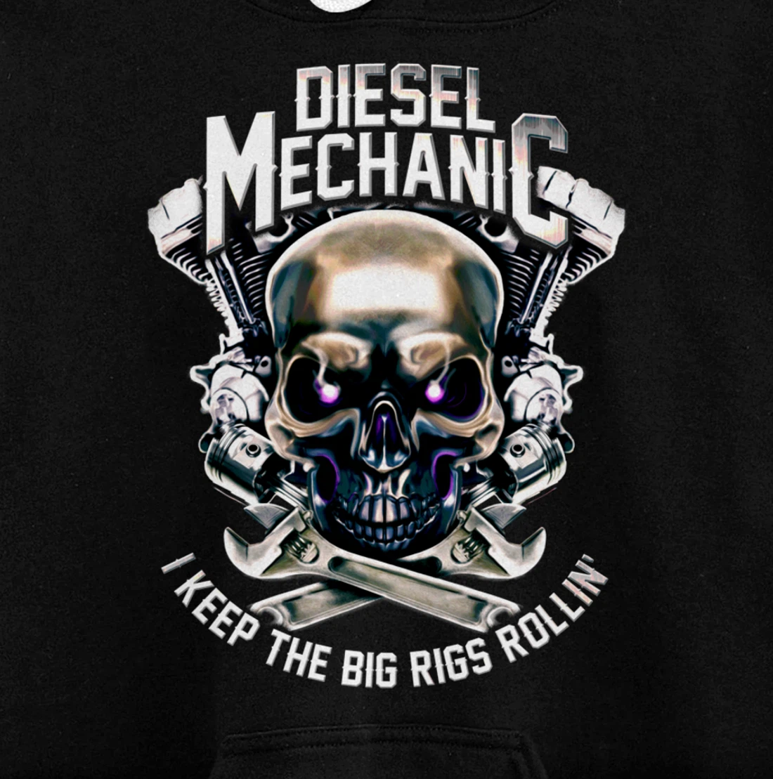 Diesel Mechanic I Keep The Big Rigs Rolling Funny Trucker Pullover Hoodie
