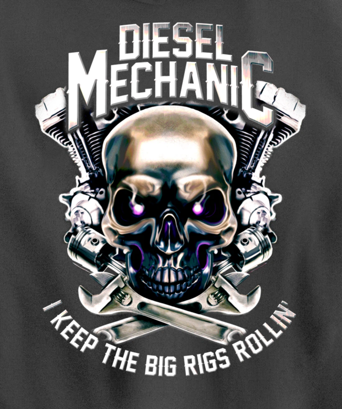 Diesel Mechanic I Keep The Big Rigs Rolling Funny Trucker Pullover Hoodie