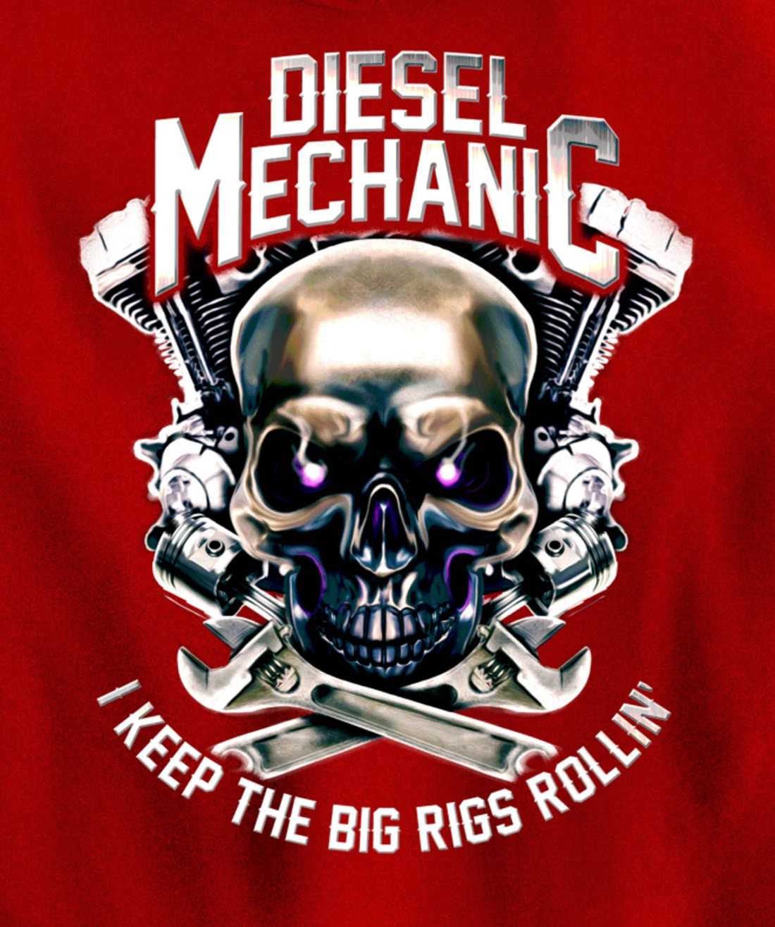 Diesel Mechanic I Keep The Big Rigs Rolling Funny Trucker Pullover Hoodie