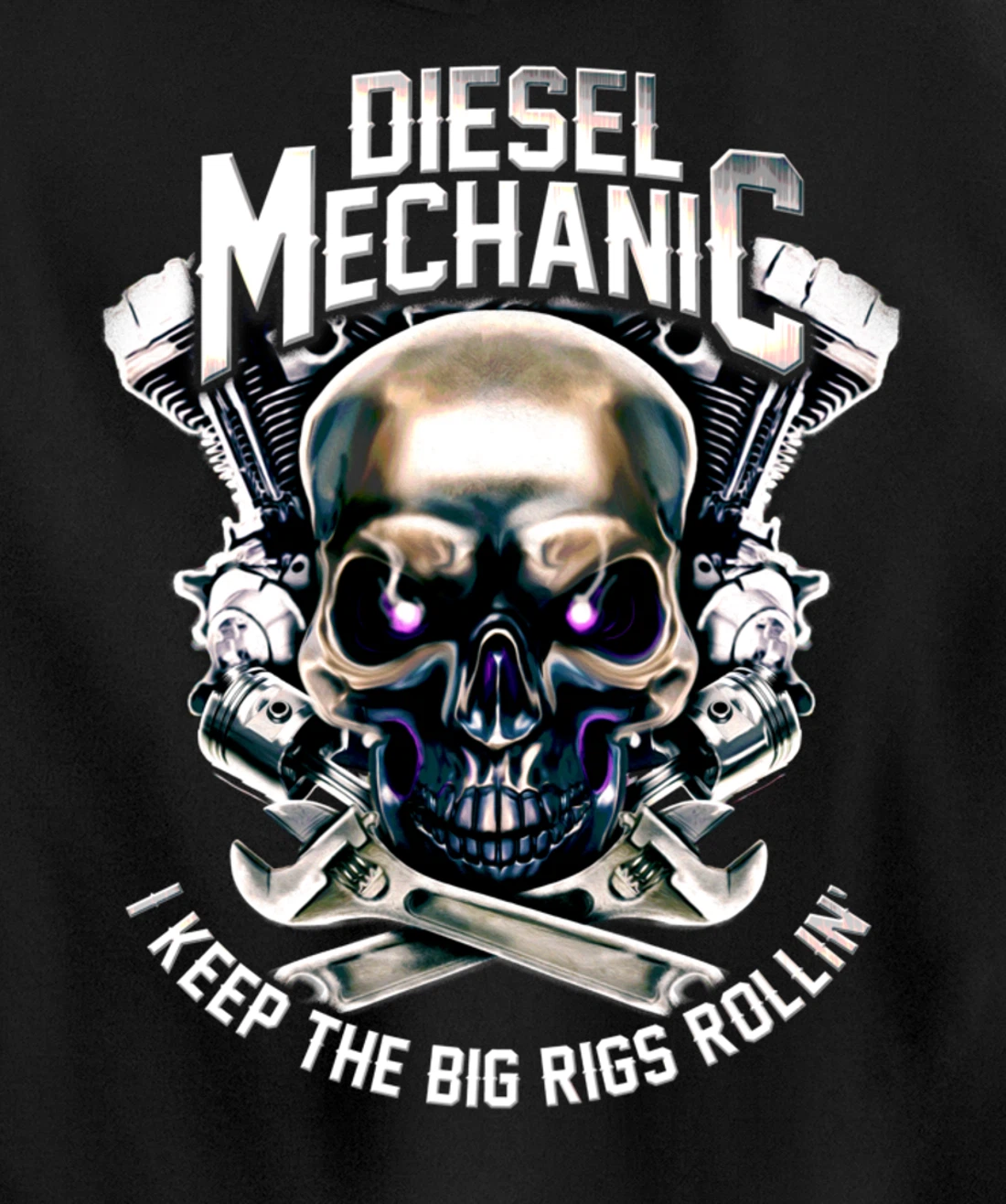 Diesel Mechanic I Keep The Big Rigs Rolling Funny Trucker Pullover Hoodie