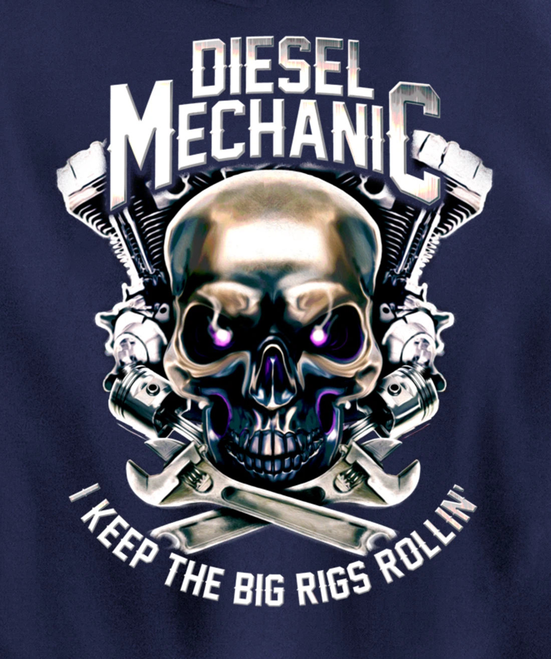 Diesel Mechanic I Keep The Big Rigs Rolling Funny Trucker Pullover Hoodie