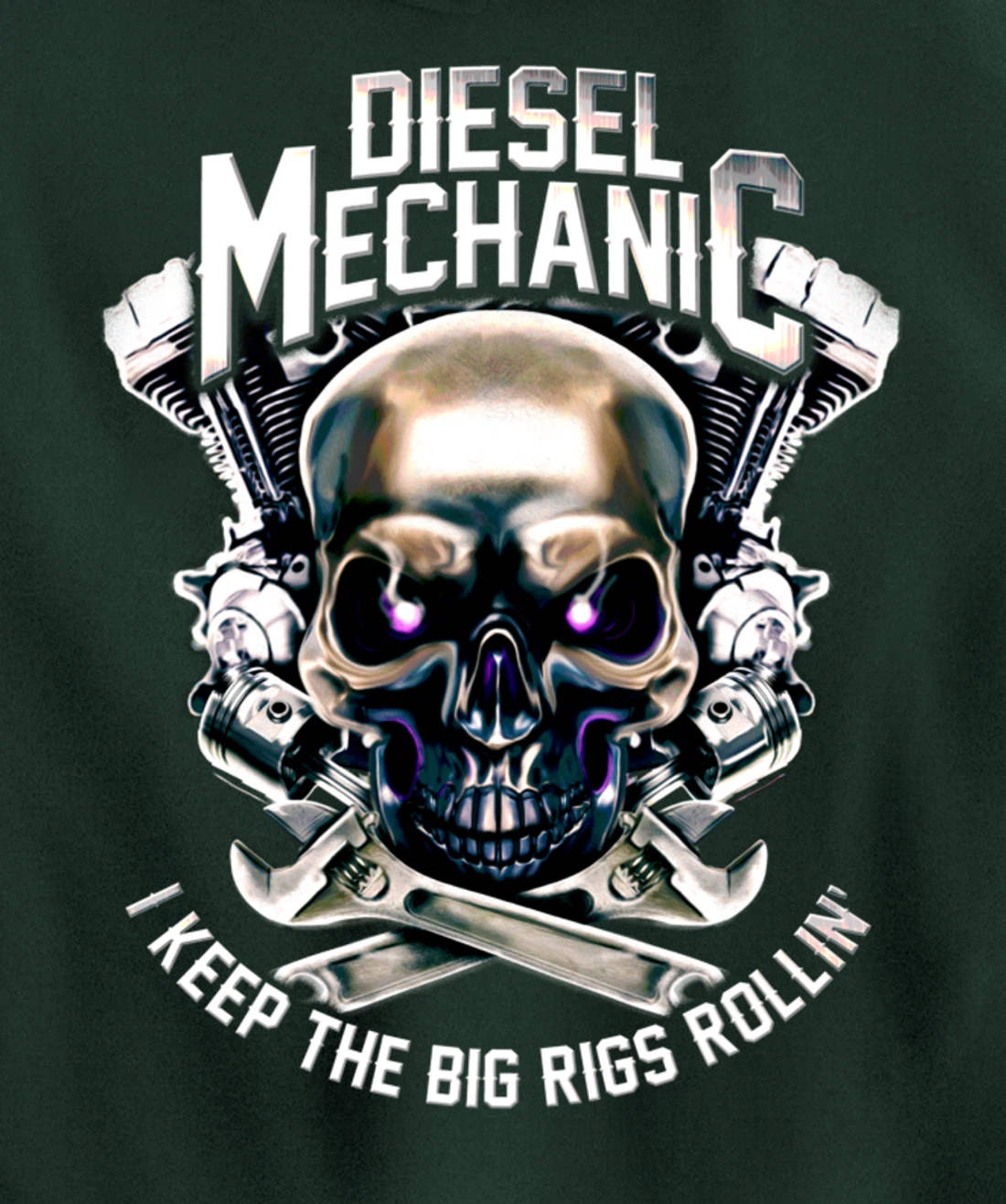 Diesel Mechanic I Keep The Big Rigs Rolling Funny Trucker Pullover Hoodie
