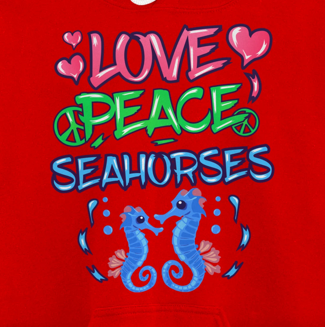 Love Peace Seahorses Clothes Art Outfit Gift Seahorse Pullover Hoodie