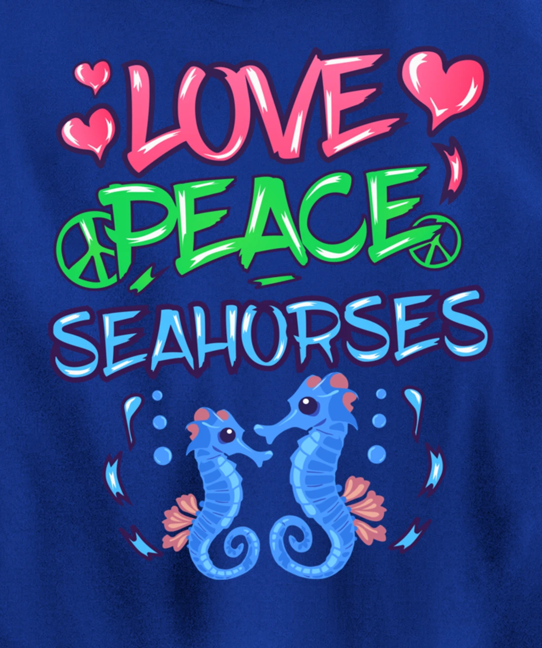 Love Peace Seahorses Clothes Art Outfit Gift Seahorse Pullover Hoodie