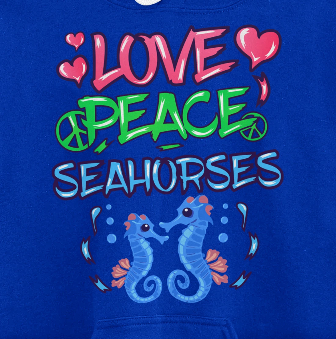 Love Peace Seahorses Clothes Art Outfit Gift Seahorse Pullover Hoodie