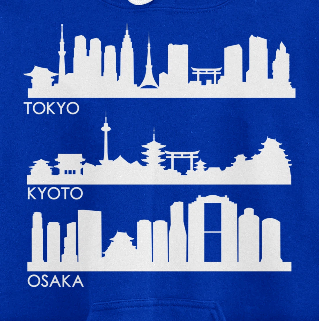 TOKYO OSAKA KYOTO, JAPAN CITIES SKYLINE Pullover Hoodie
