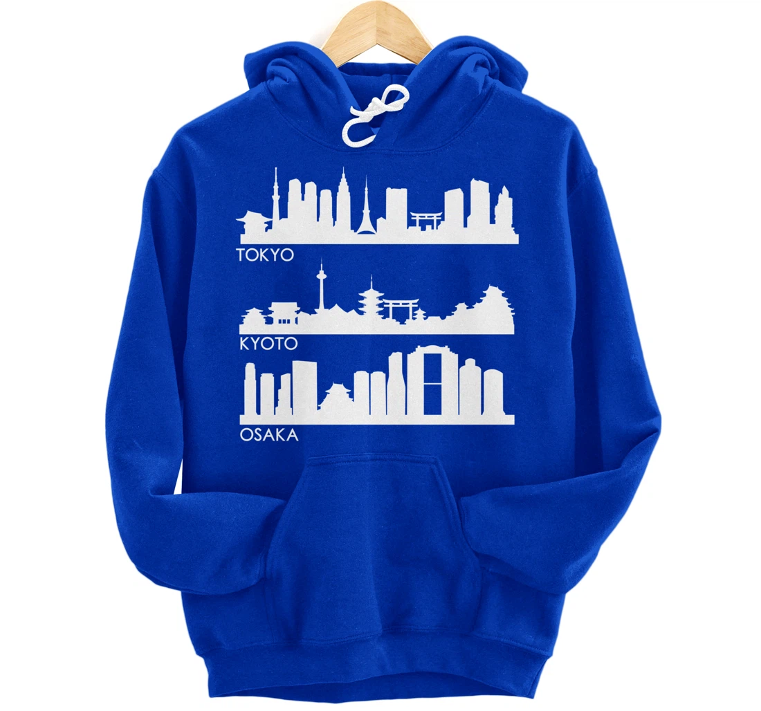 TOKYO OSAKA KYOTO, JAPAN CITIES SKYLINE Pullover Hoodie