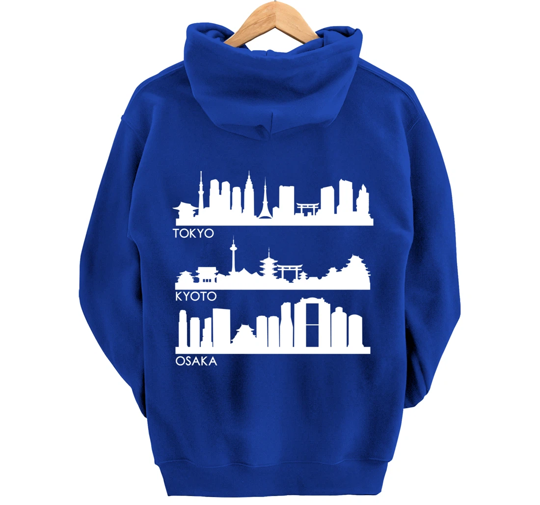 TOKYO OSAKA KYOTO, JAPAN CITIES SKYLINE Pullover Hoodie