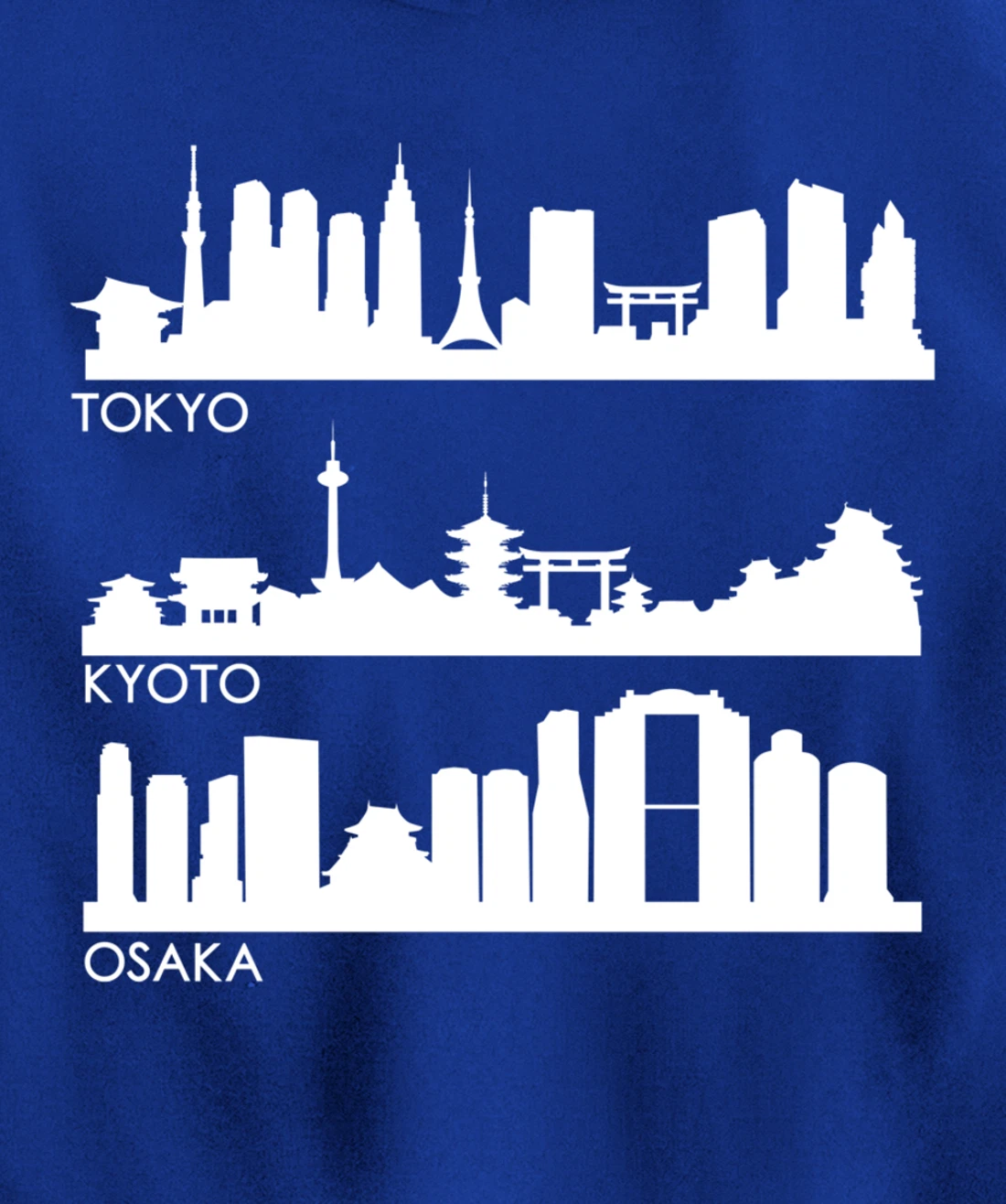 TOKYO OSAKA KYOTO, JAPAN CITIES SKYLINE Pullover Hoodie
