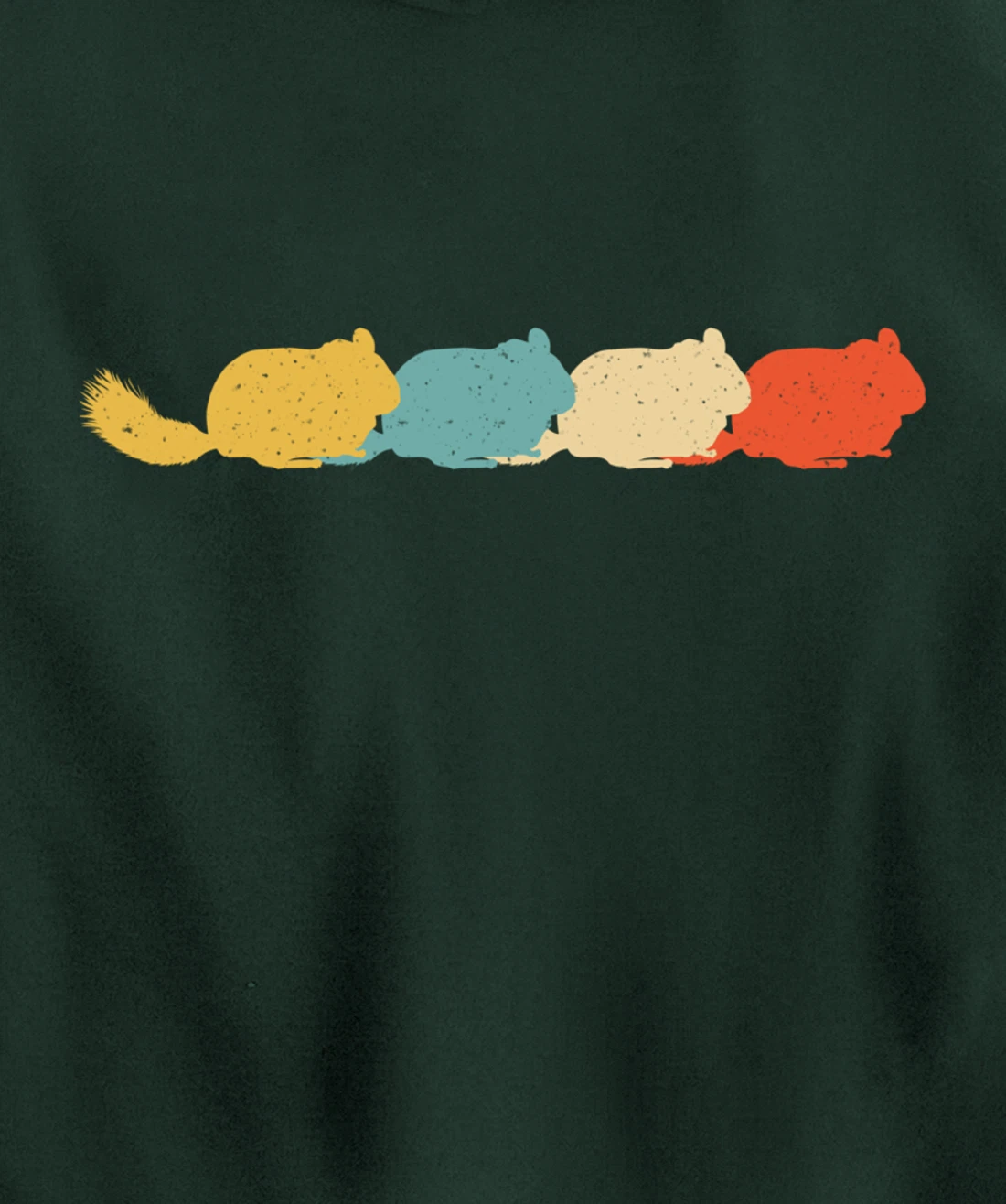 Chinchilla Vintage Retro Rodent Animal Lover 60s 70s Gift Pullover Hoodie