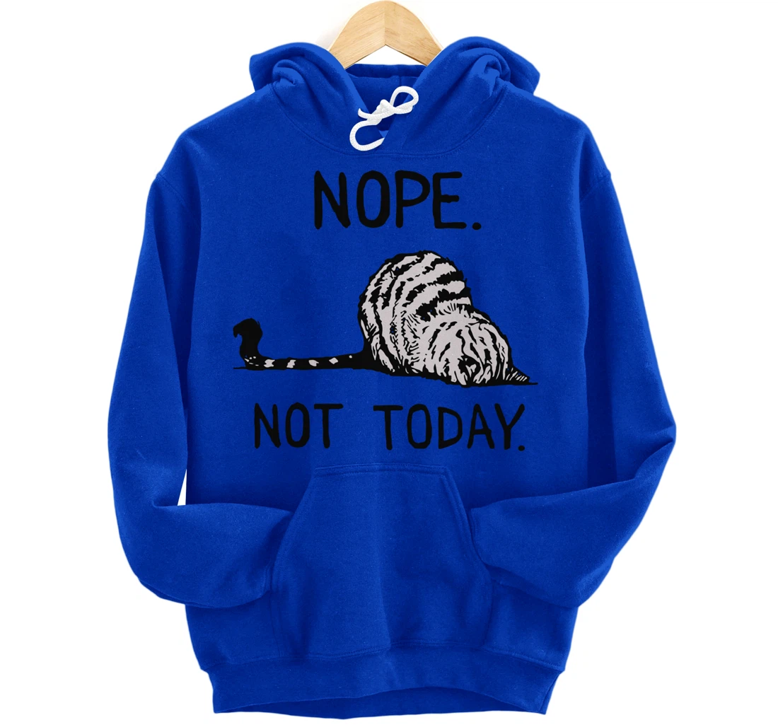 Lazy Cat Nope Not Today Funny Lazy Cat Tee For Cat Lovers Pullover Hoodie