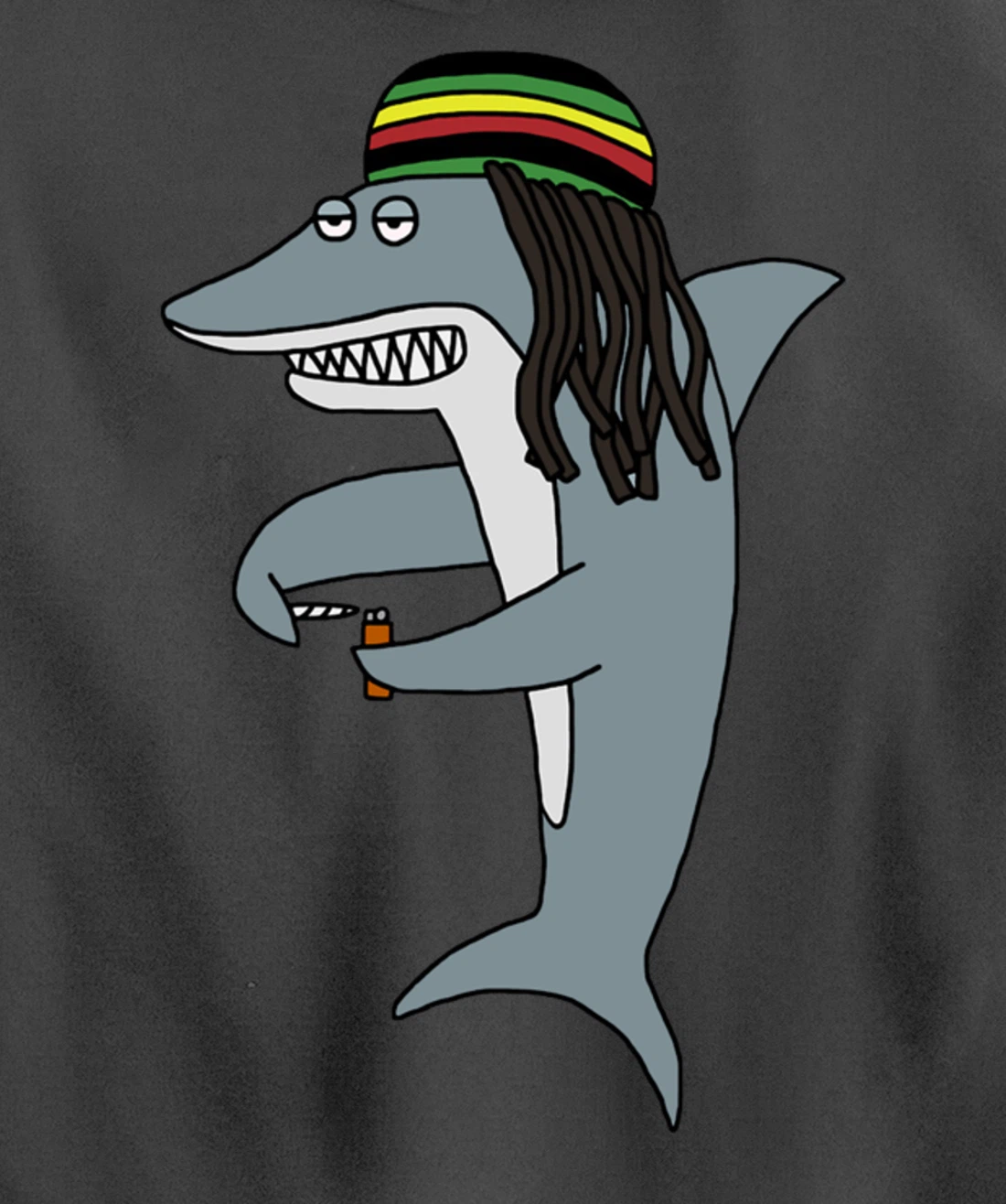 Reggae Shark Funny Dreadlock Rasta Pullover Hoodie