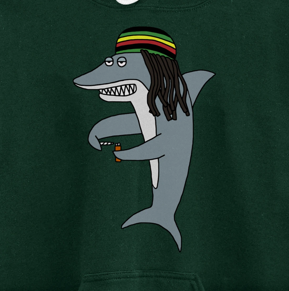 Reggae Shark Funny Dreadlock Rasta Pullover Hoodie
