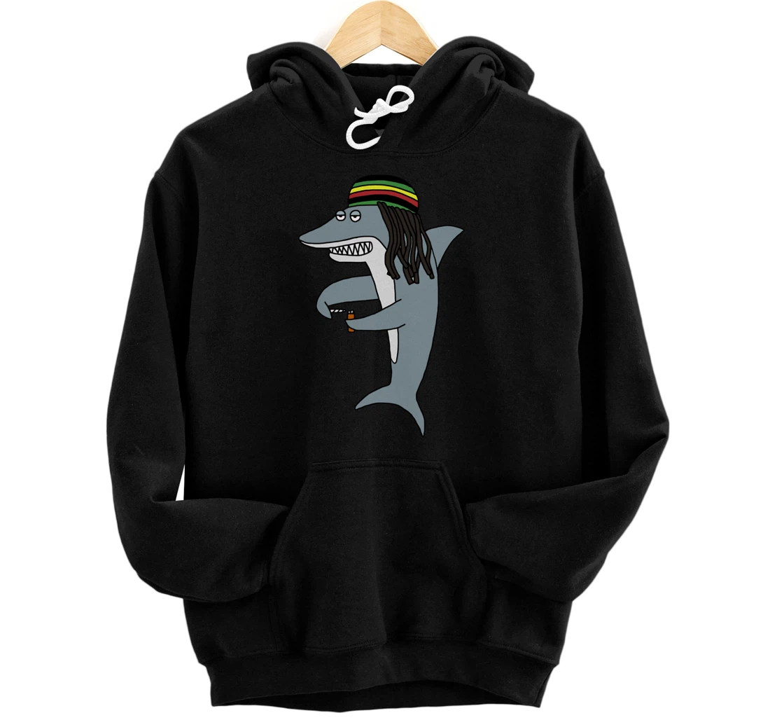 Reggae Shark Funny Dreadlock Rasta Pullover Hoodie