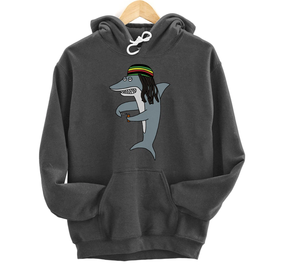 Reggae Shark Funny Dreadlock Rasta Pullover Hoodie