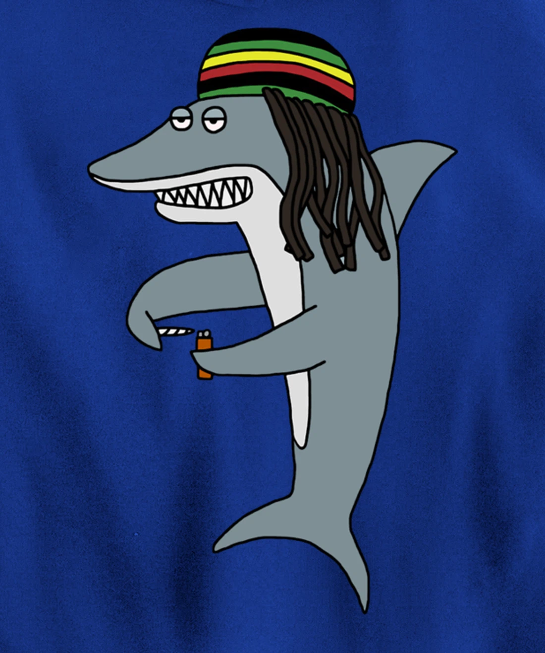 Reggae Shark Funny Dreadlock Rasta Pullover Hoodie