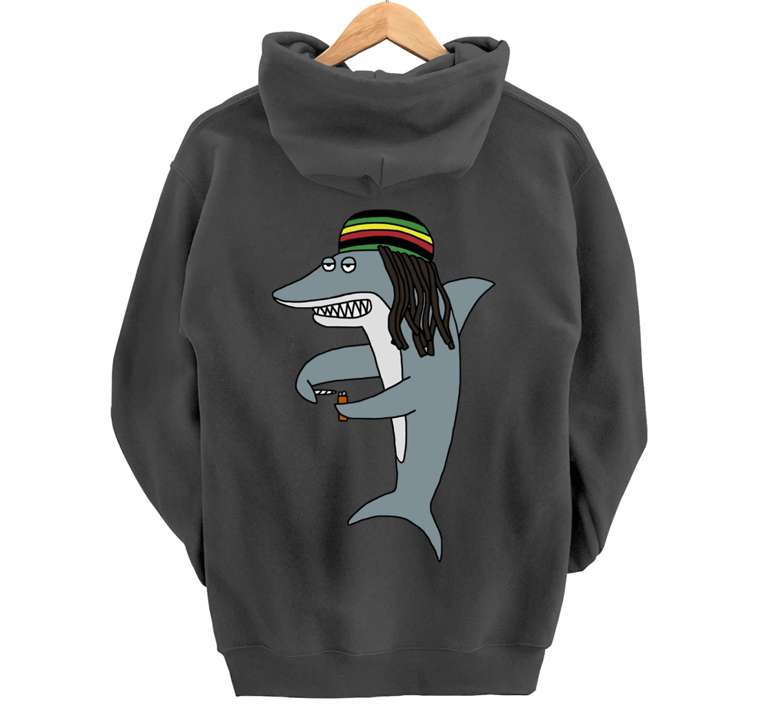Reggae Shark Funny Dreadlock Rasta Pullover Hoodie