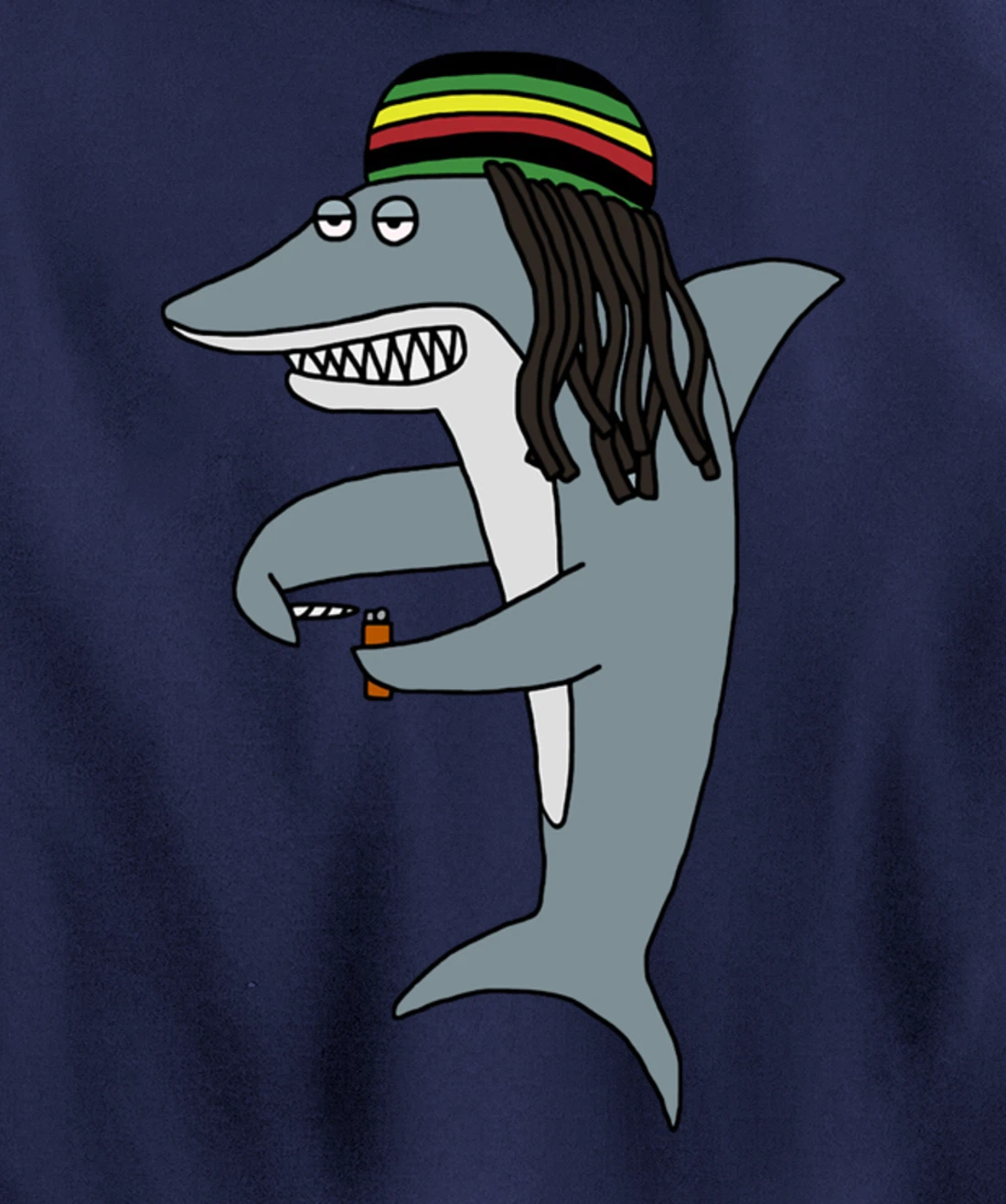 Reggae Shark Funny Dreadlock Rasta Pullover Hoodie