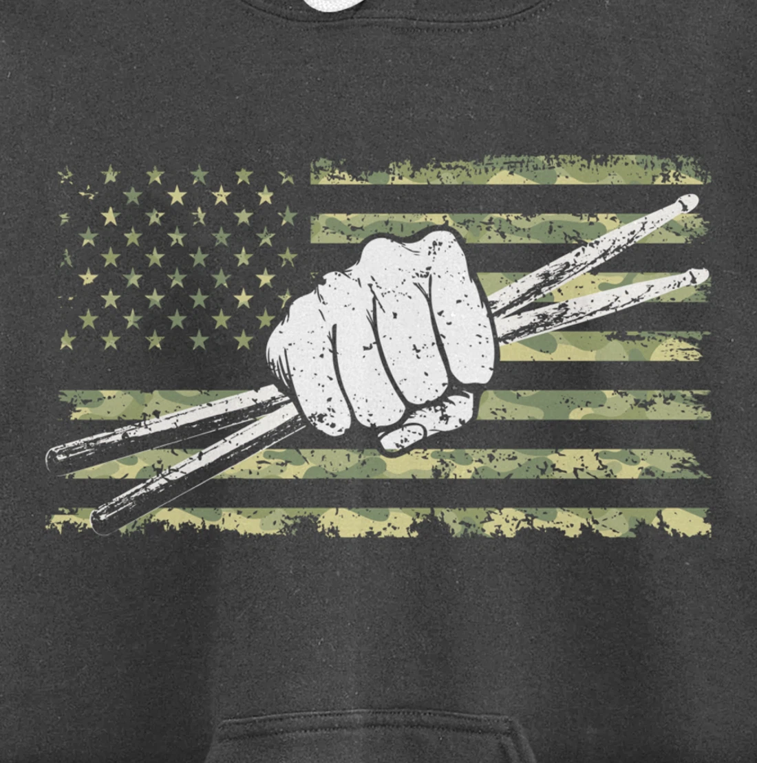 Drumsticks Drummer Drumset Drums Percussionist Drum USA Flag Pullover Hoodie