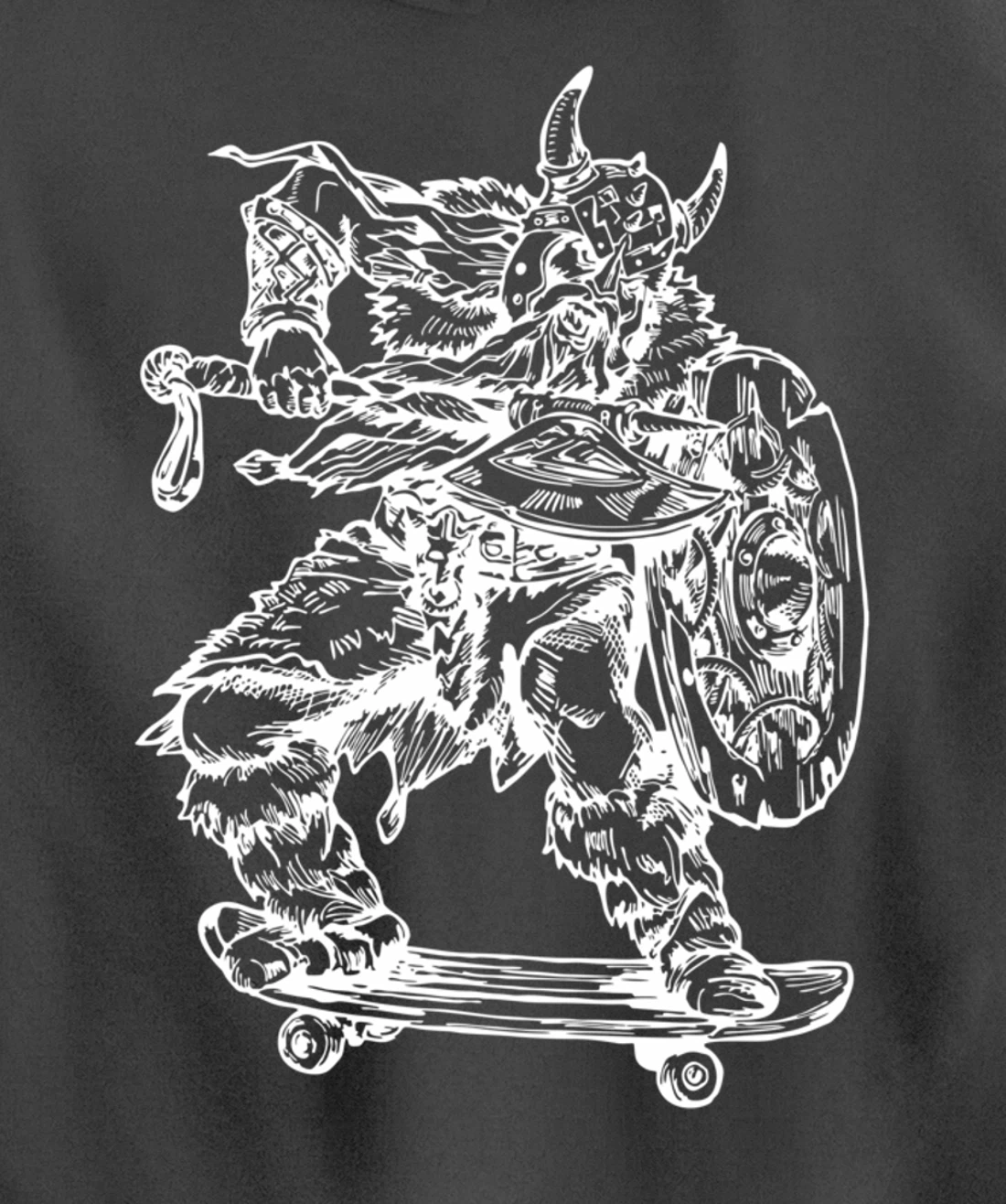SEEMBO Viking Skater Skateboarding Skateboard Skateboarder Pullover Hoodie