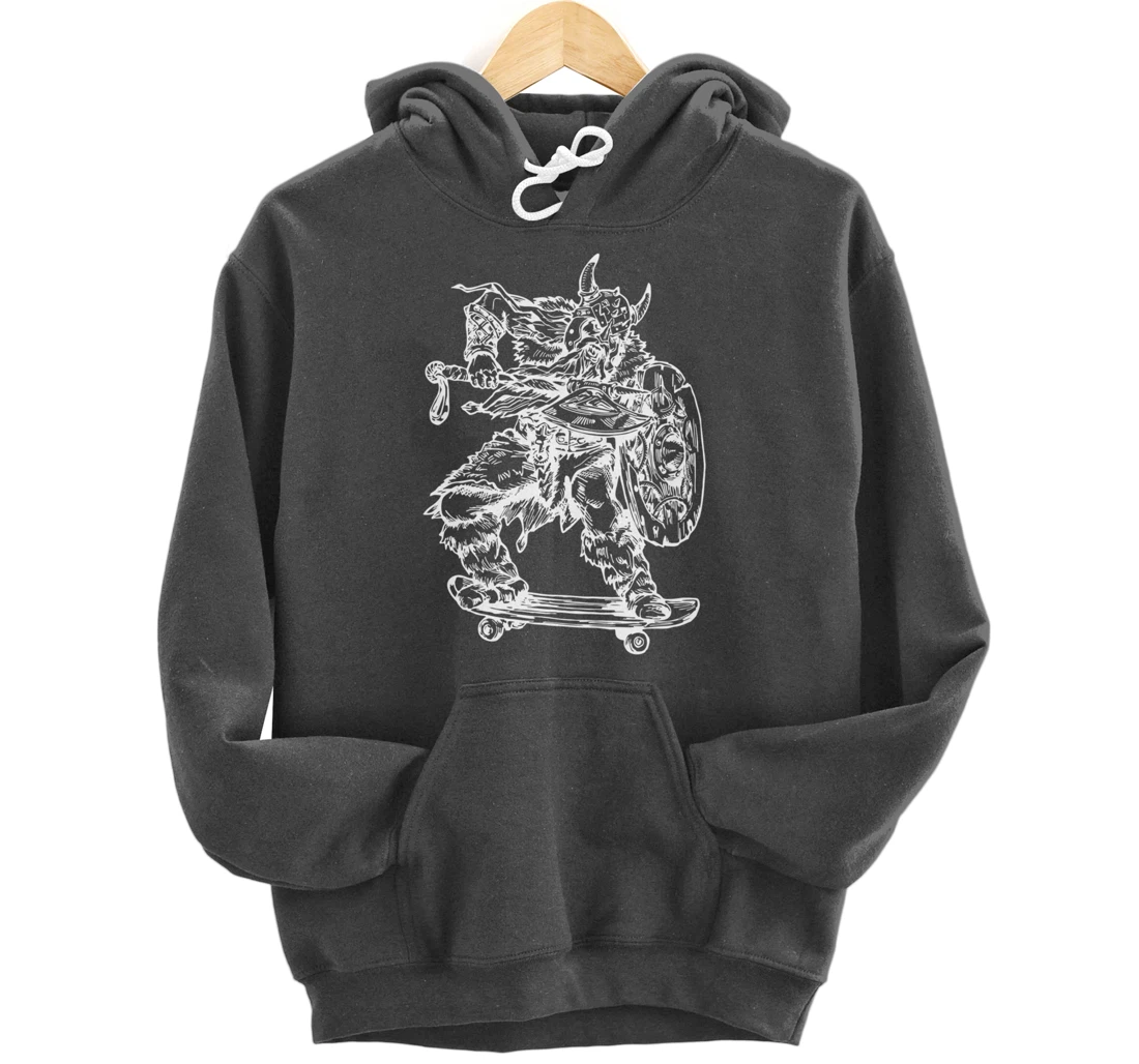 SEEMBO Viking Skater Skateboarding Skateboard Skateboarder Pullover Hoodie