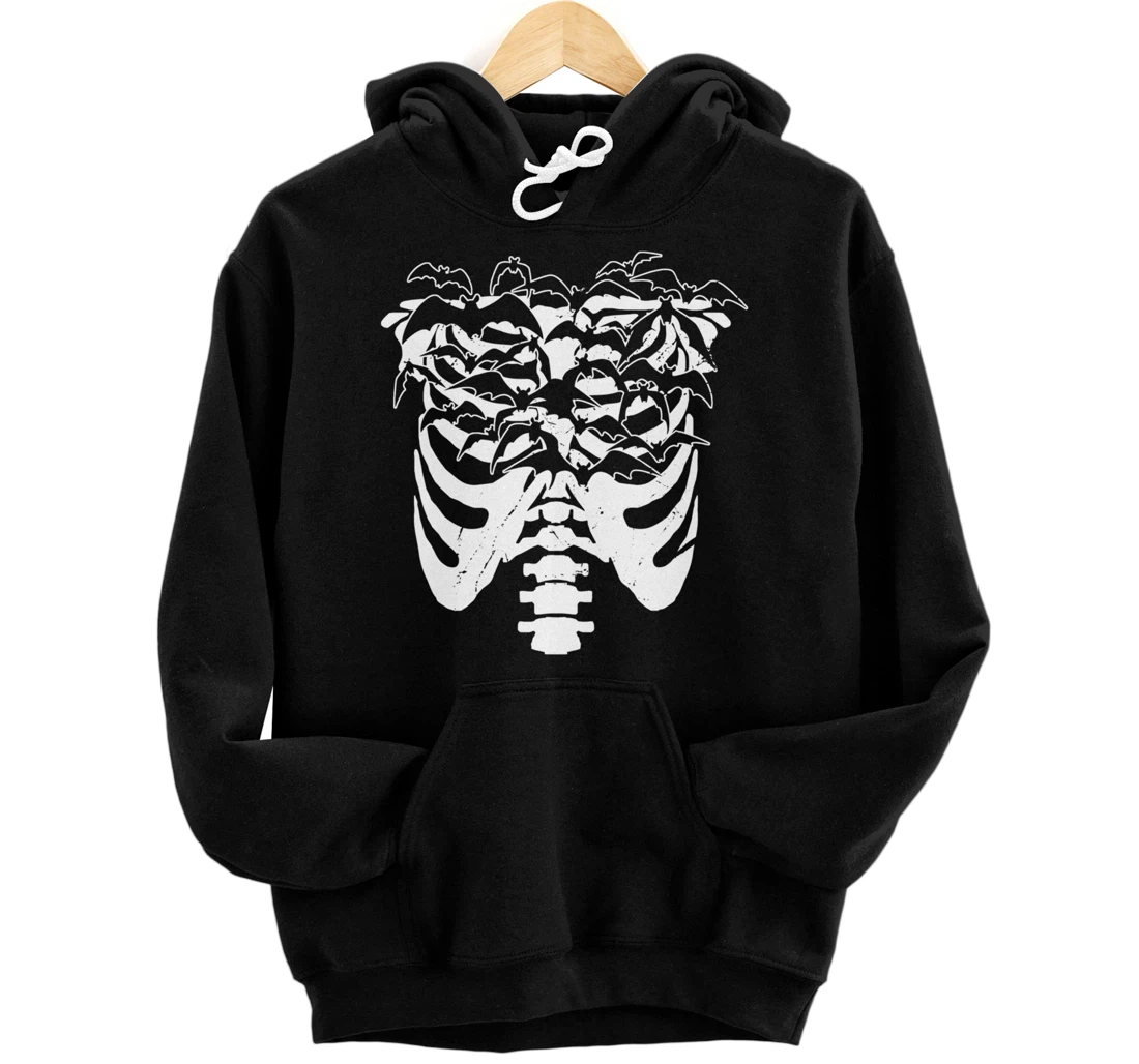 Fun Goth Pastel Goth Skeleton Bat Design Idea Pullover Hoodie