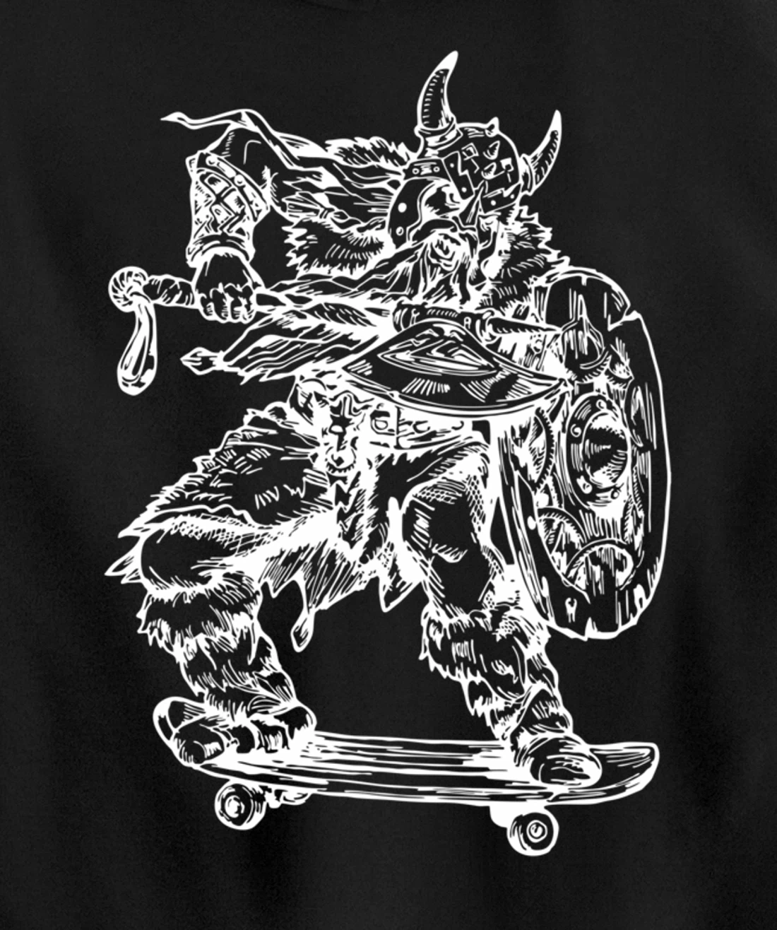 SEEMBO Viking Skater Skateboarding Skateboard Skateboarder Pullover Hoodie