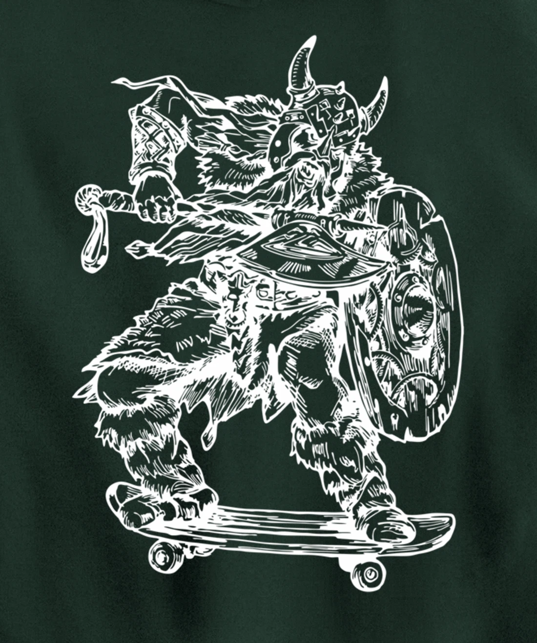 SEEMBO Viking Skater Skateboarding Skateboard Skateboarder Pullover Hoodie