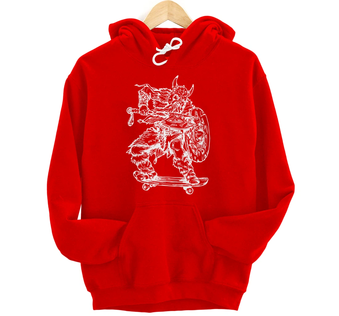 SEEMBO Viking Skater Skateboarding Skateboard Skateboarder Pullover Hoodie