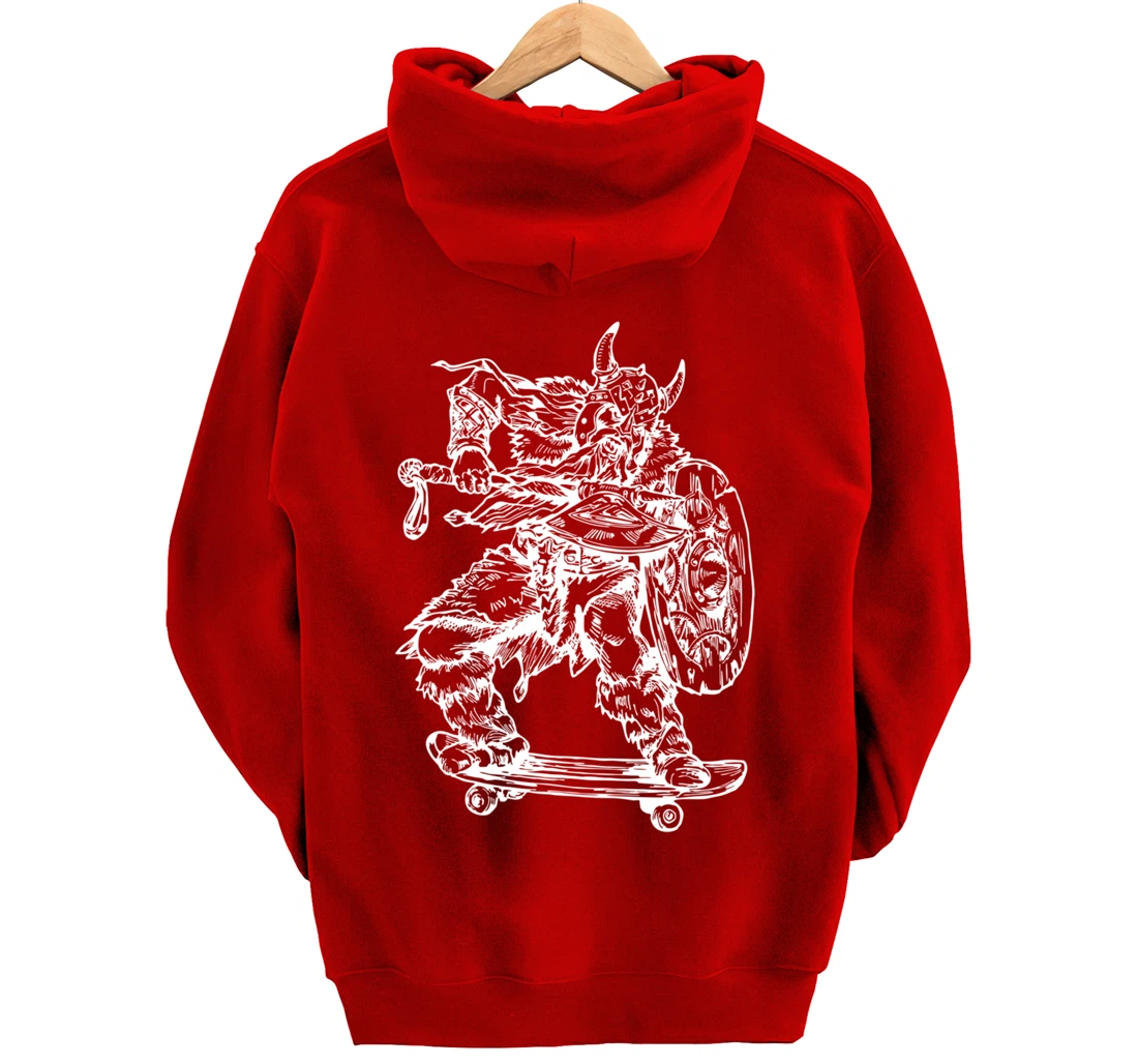 SEEMBO Viking Skater Skateboarding Skateboard Skateboarder Pullover Hoodie