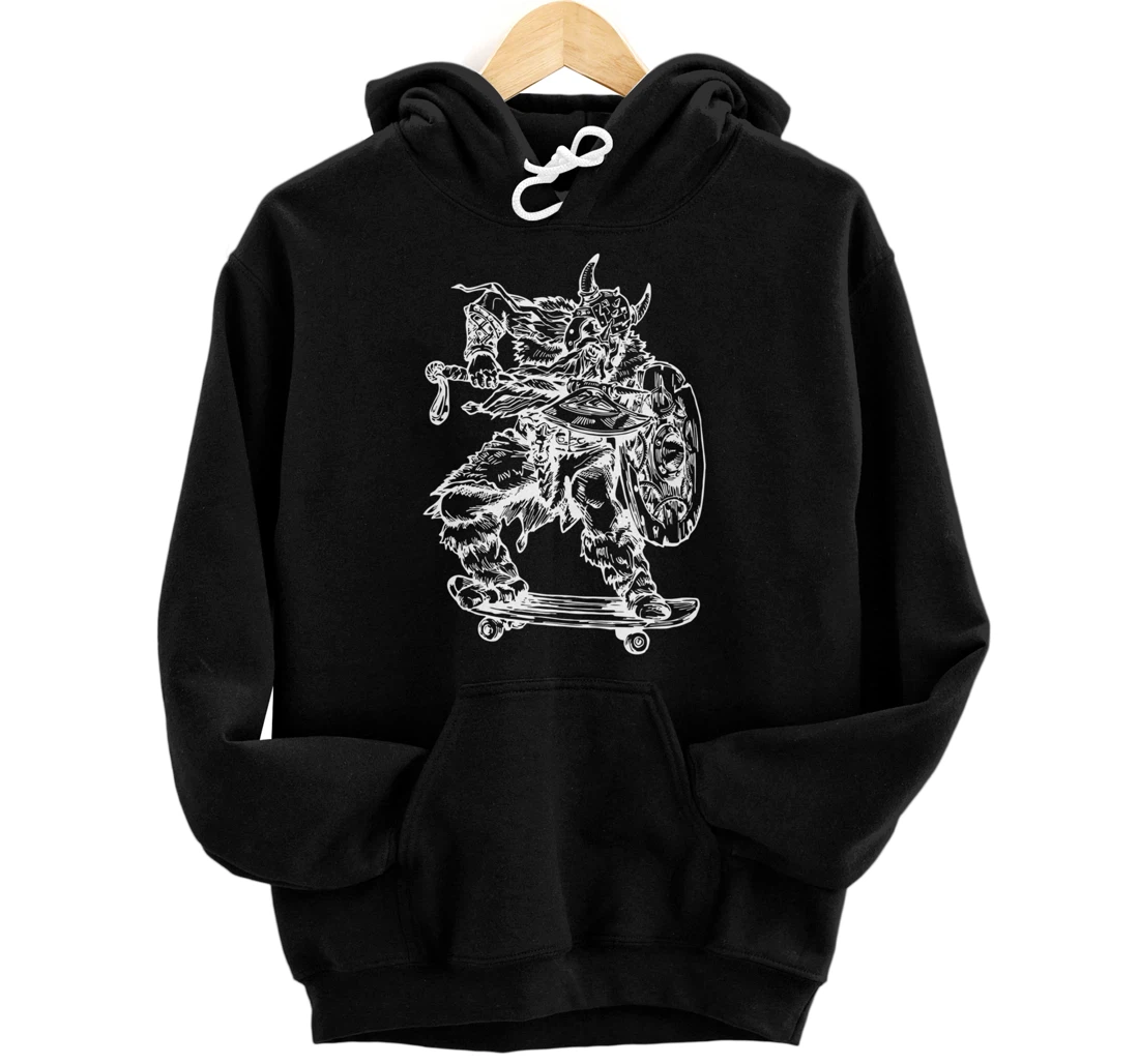 SEEMBO Viking Skater Skateboarding Skateboard Skateboarder Pullover Hoodie