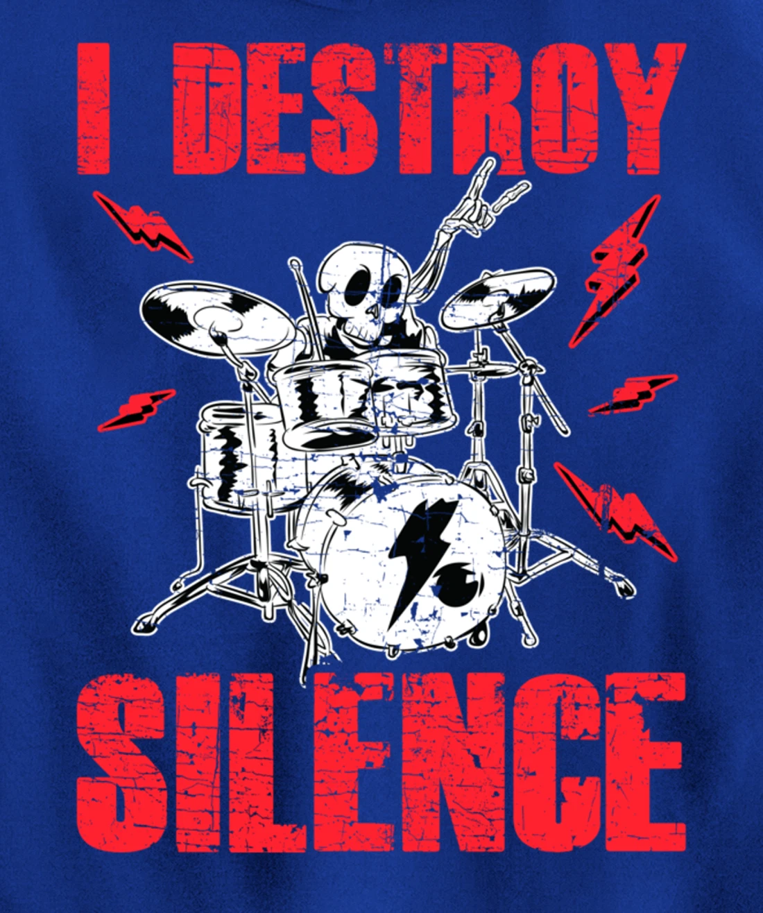 Funny I Destroy Silence Drummer Awesome Drumming Musician Pullover Hoodie