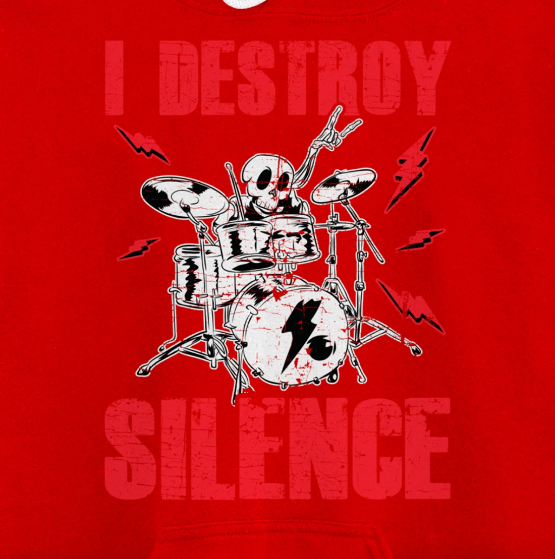 Funny I Destroy Silence Drummer Awesome Drumming Musician Pullover Hoodie