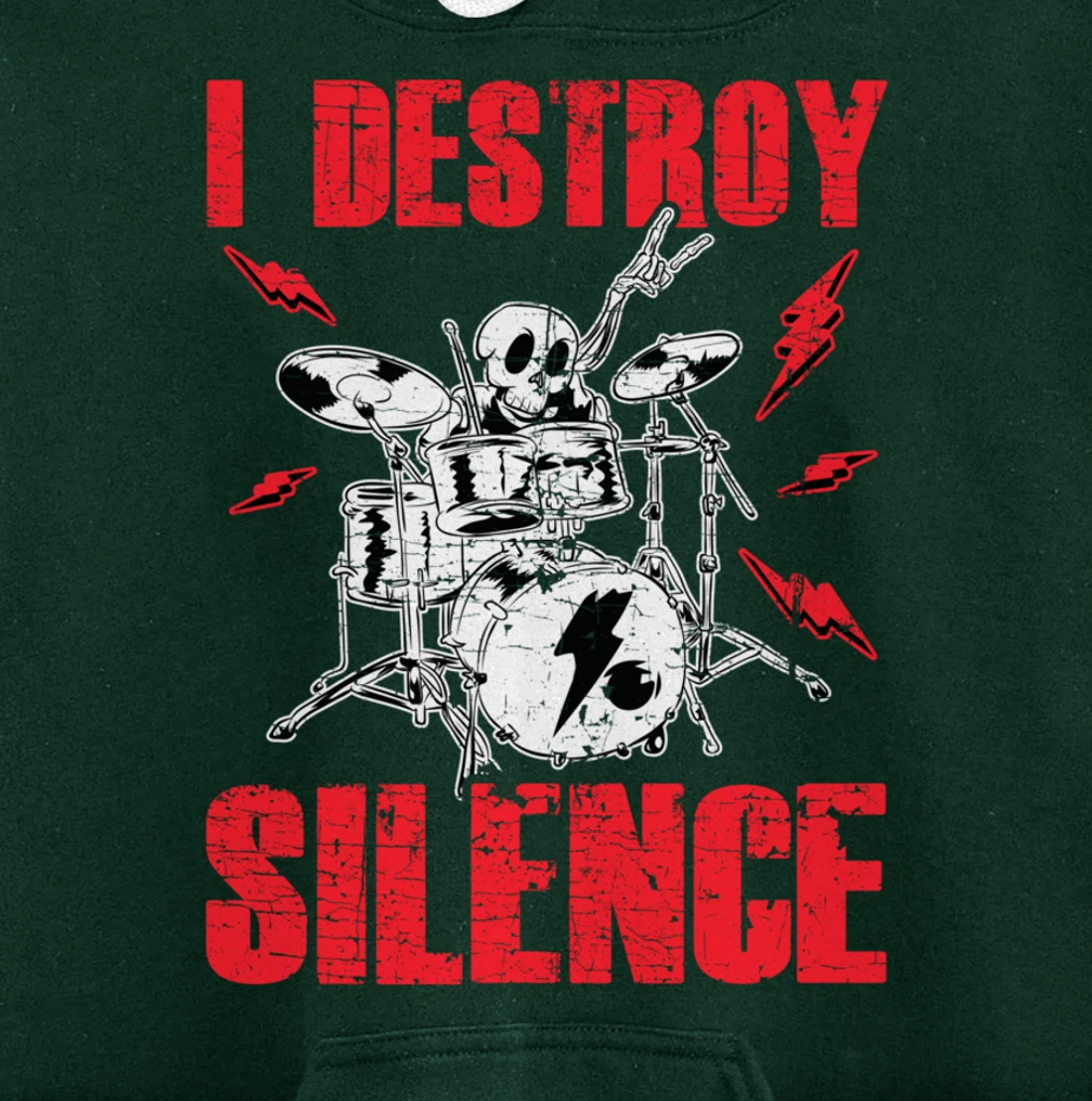 Funny I Destroy Silence Drummer Awesome Drumming Musician Pullover Hoodie