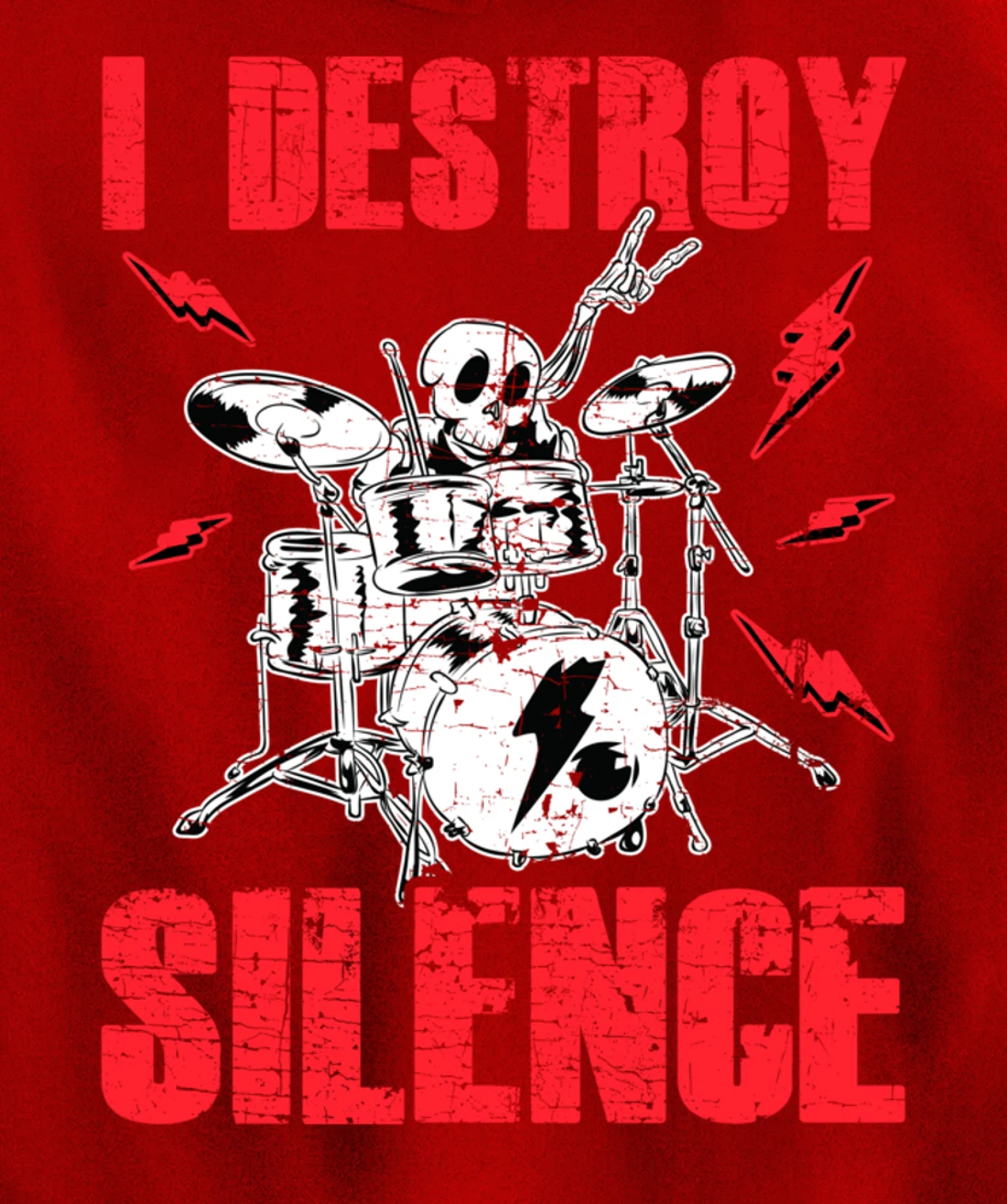 Funny I Destroy Silence Drummer Awesome Drumming Musician Pullover Hoodie