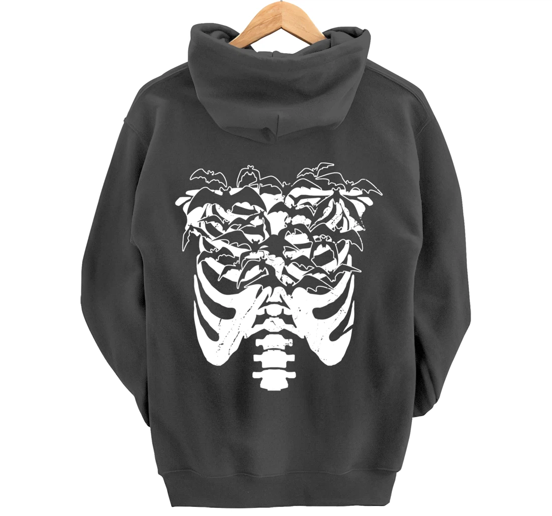 Fun Goth Pastel Goth Skeleton Bat Design Idea Pullover Hoodie
