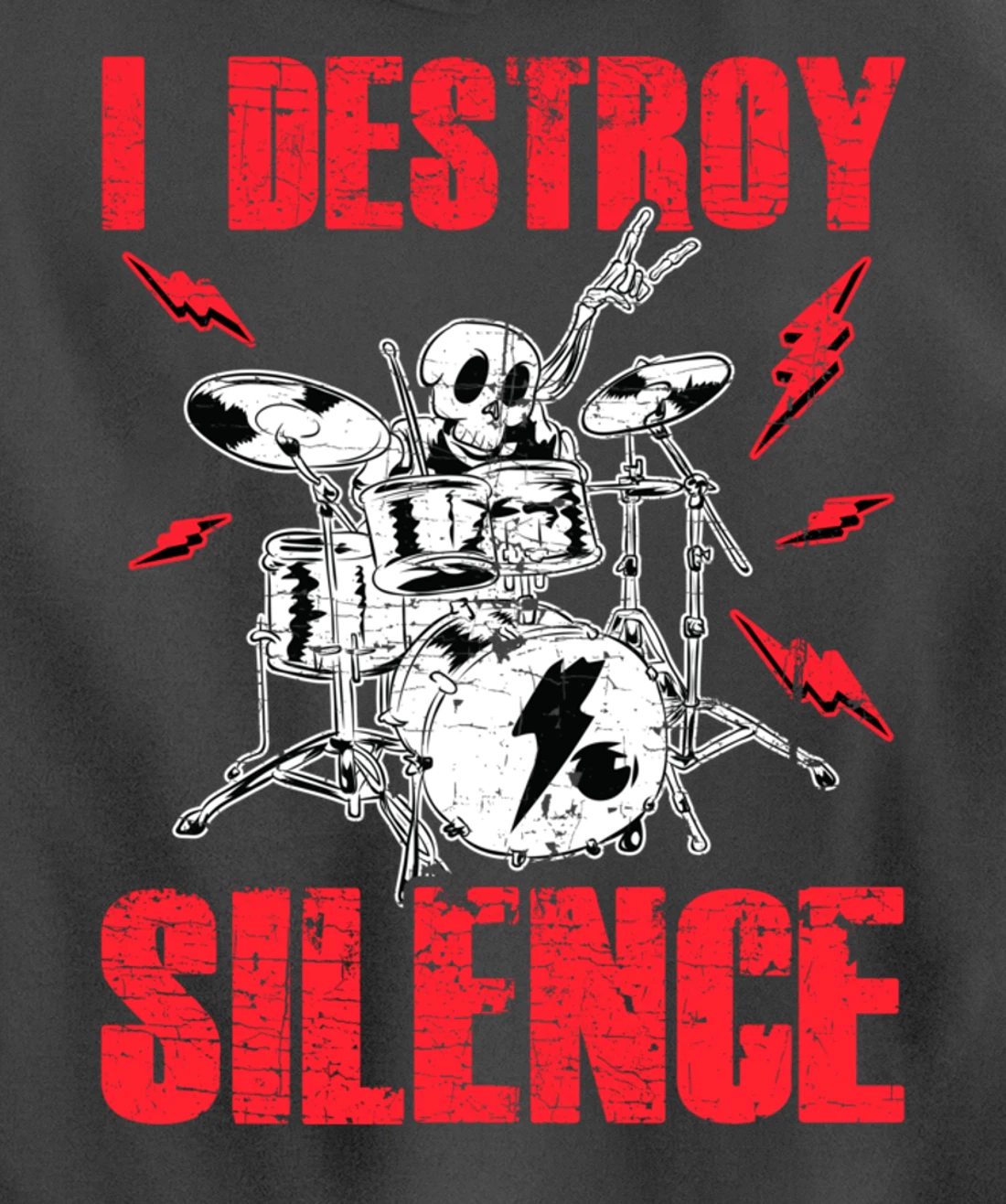 Funny I Destroy Silence Drummer Awesome Drumming Musician Pullover Hoodie
