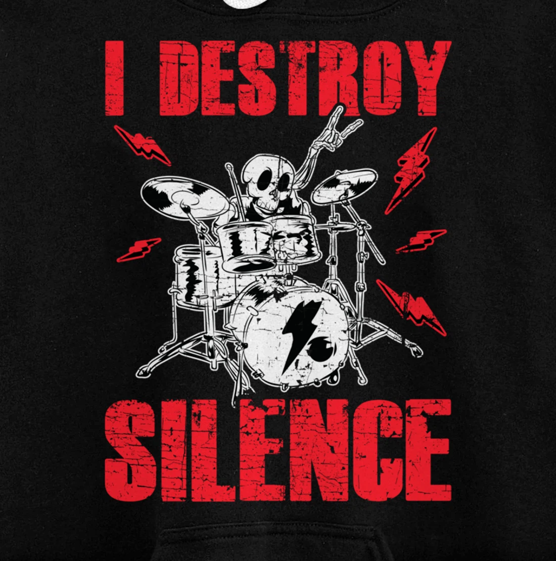 Funny I Destroy Silence Drummer Awesome Drumming Musician Pullover Hoodie